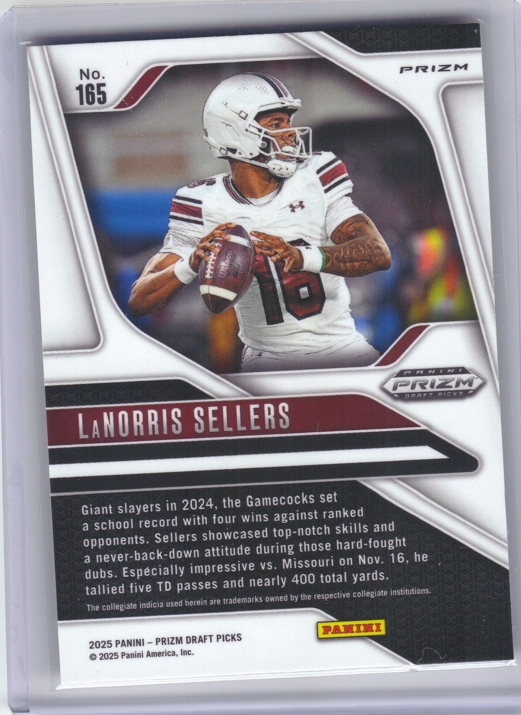 2025 Panini Prizm Draft Picks #165 LaNorris Sellers Prizms Gold
