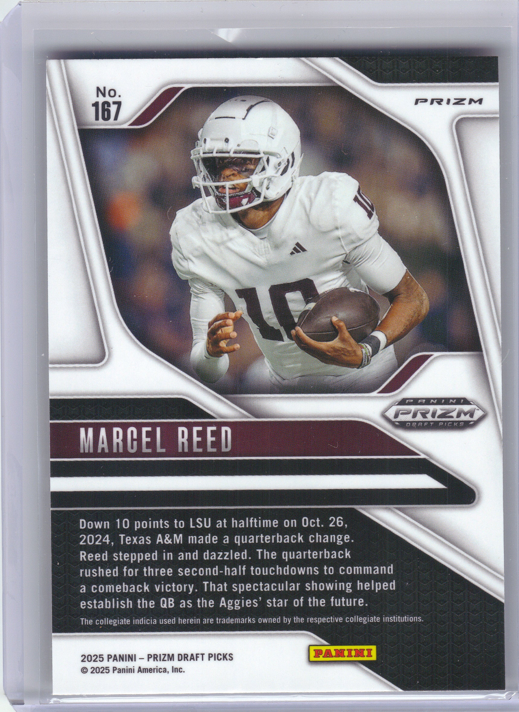 2025 Panini Prizm Draft Picks #167 Marcel Reed Prizms Gold Ice