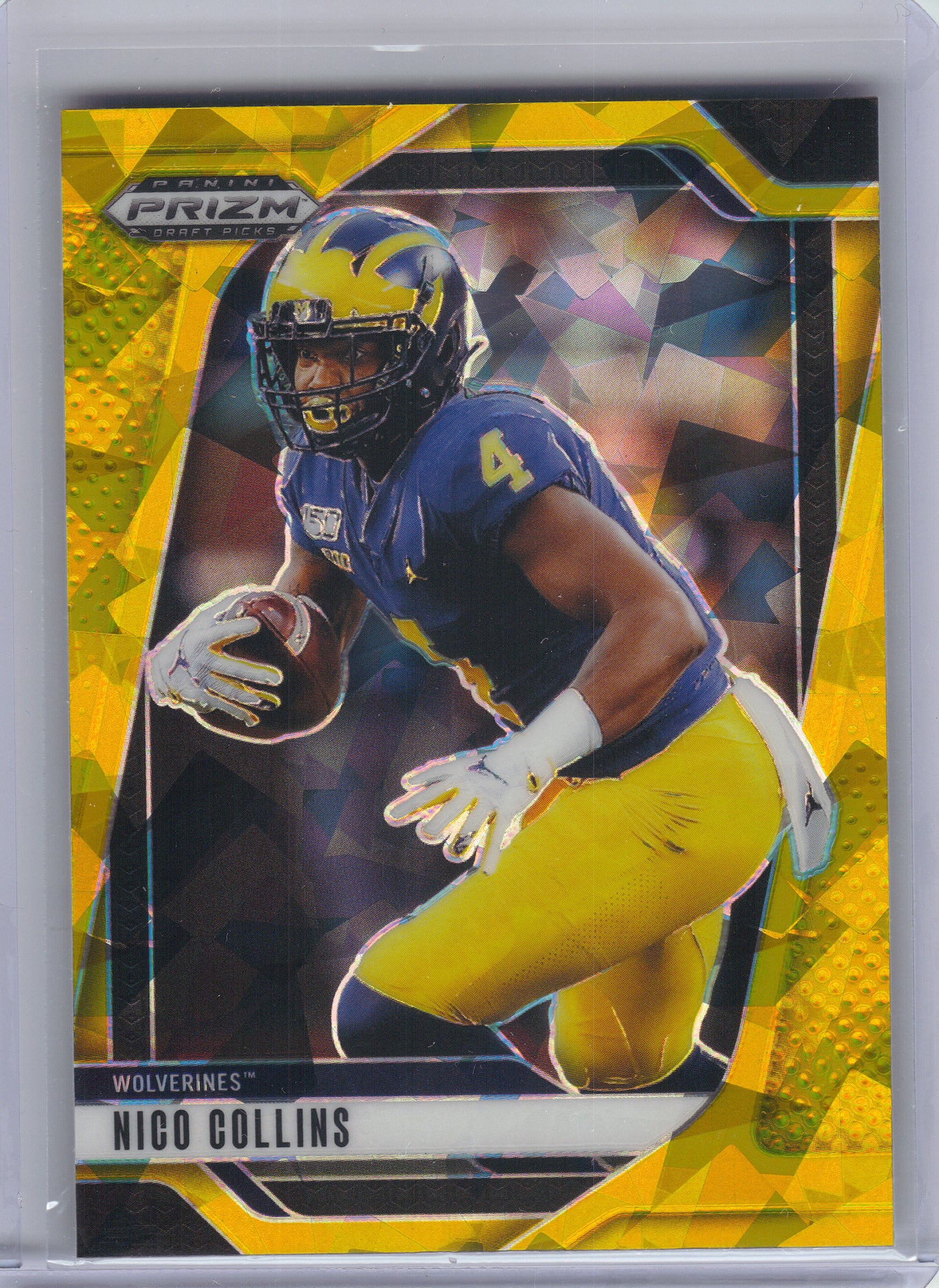 2025 Panini Prizm Draft Picks #182 Nico Collins Prizms Gold Ice Michigan Wolverines