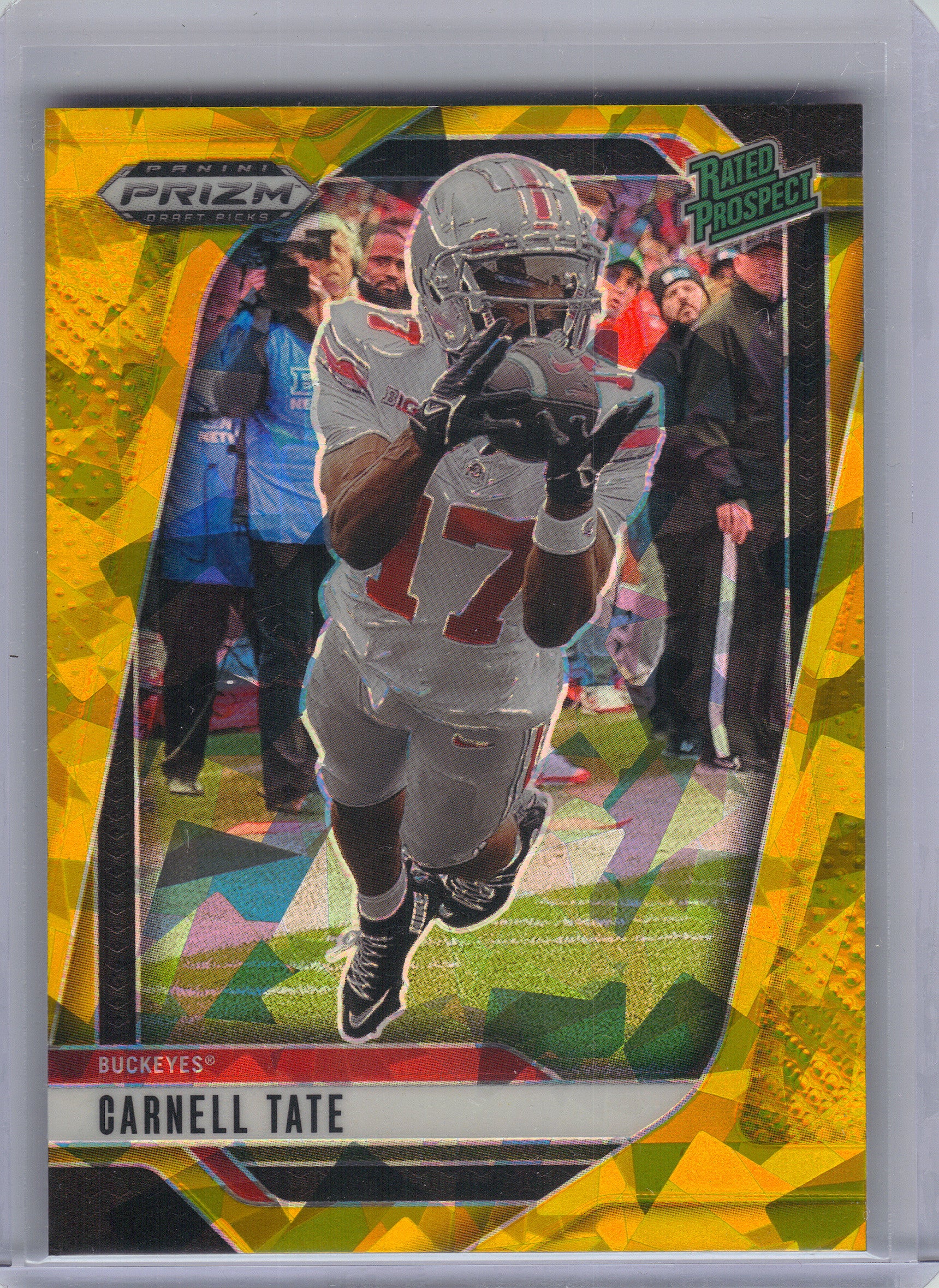 2025 Panini Prizm Draft Picks #68 Carnell Tate Prizms Red Ice Ohio State Buckeyes