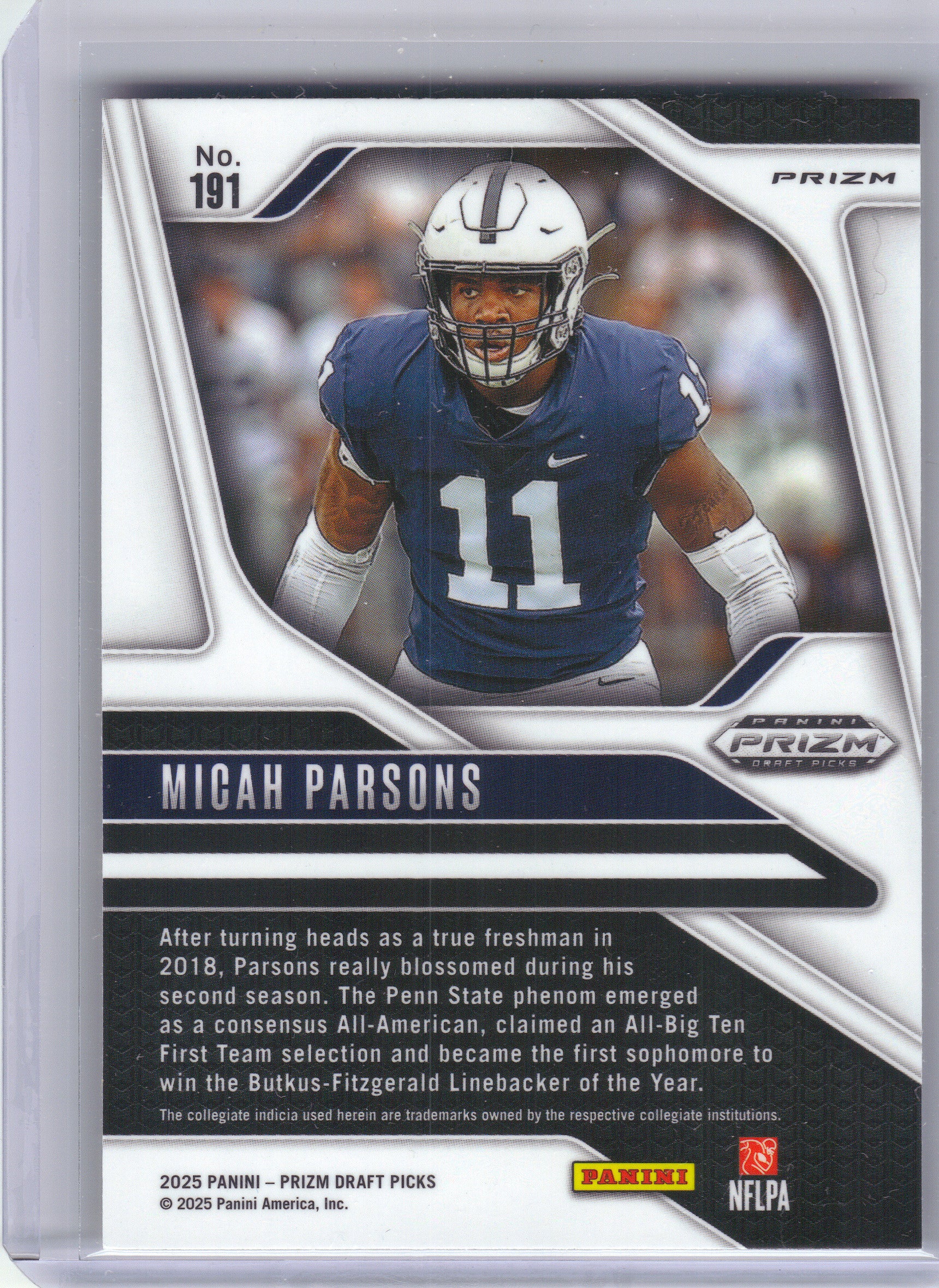2025 Panini Prizm Draft Picks #191 Micah Parsons Prizms Gold Ice Penn State Nittany Lions