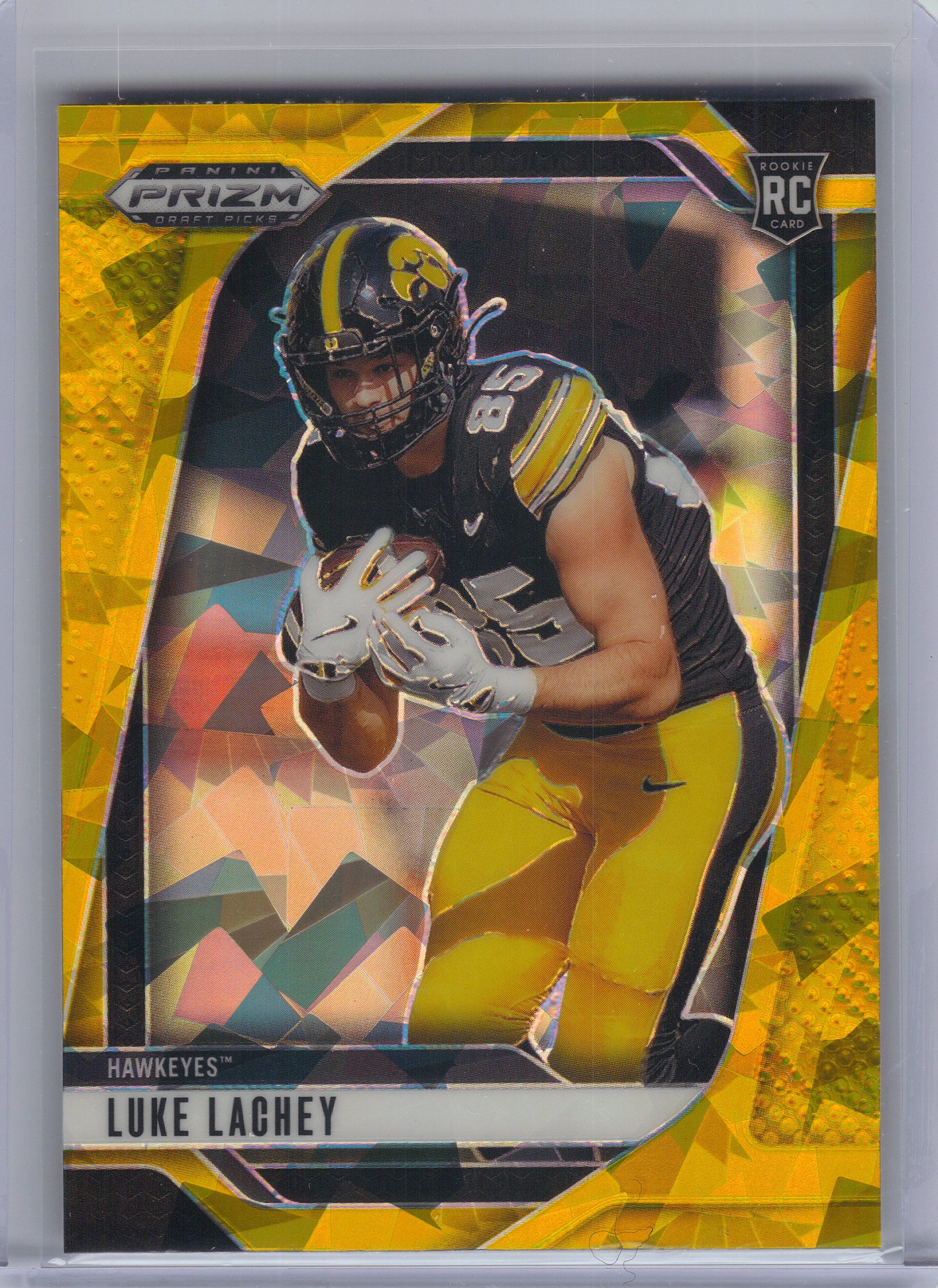 2025 Panini Prizm Draft Picks #39 Luke Lachey Prizms Gold Ice Iowa Hawkeyes