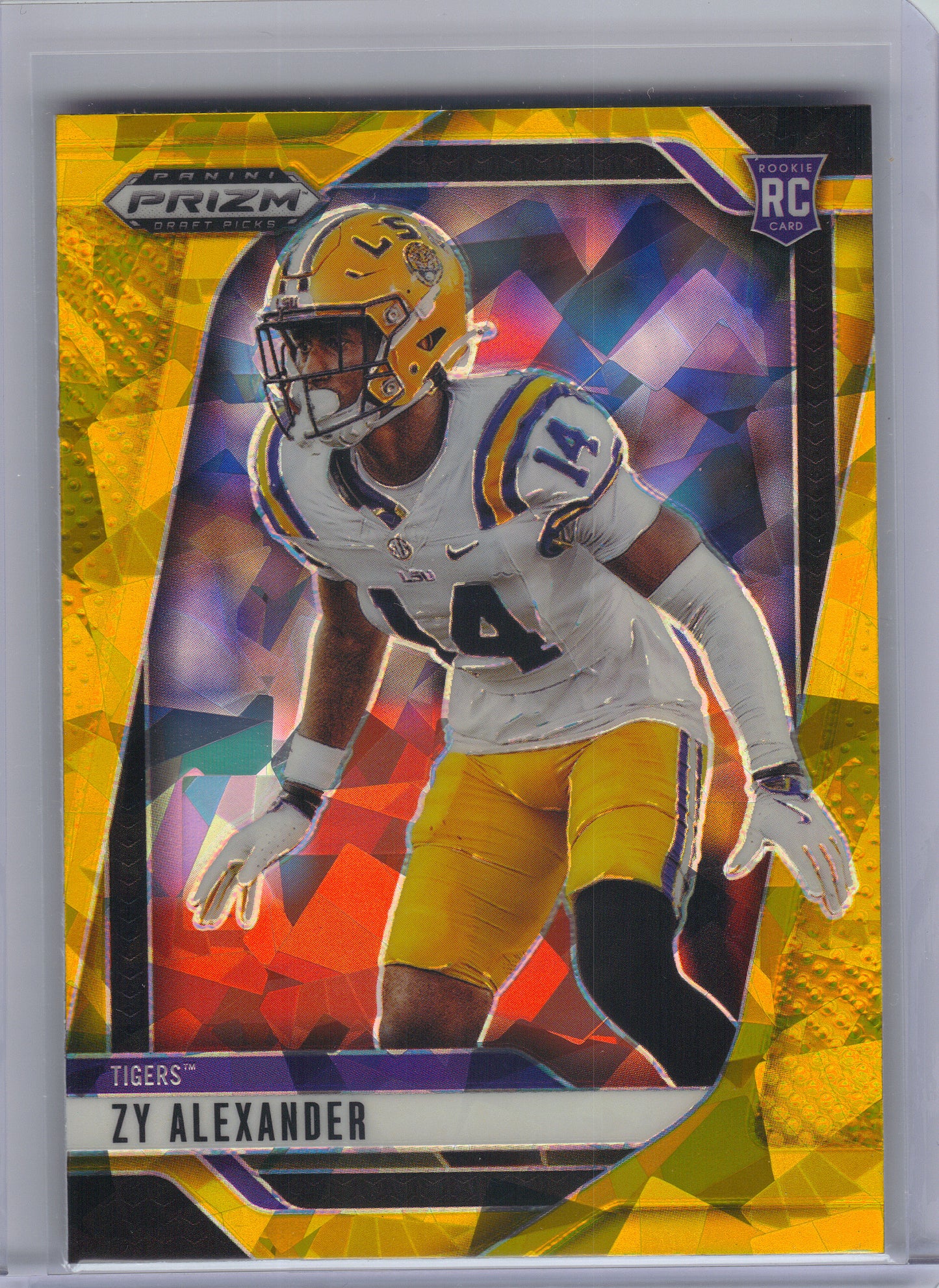 2025 Panini Prizm Draft Picks #51 Zy Alexander Prizms Gold Ice LSU Tigers