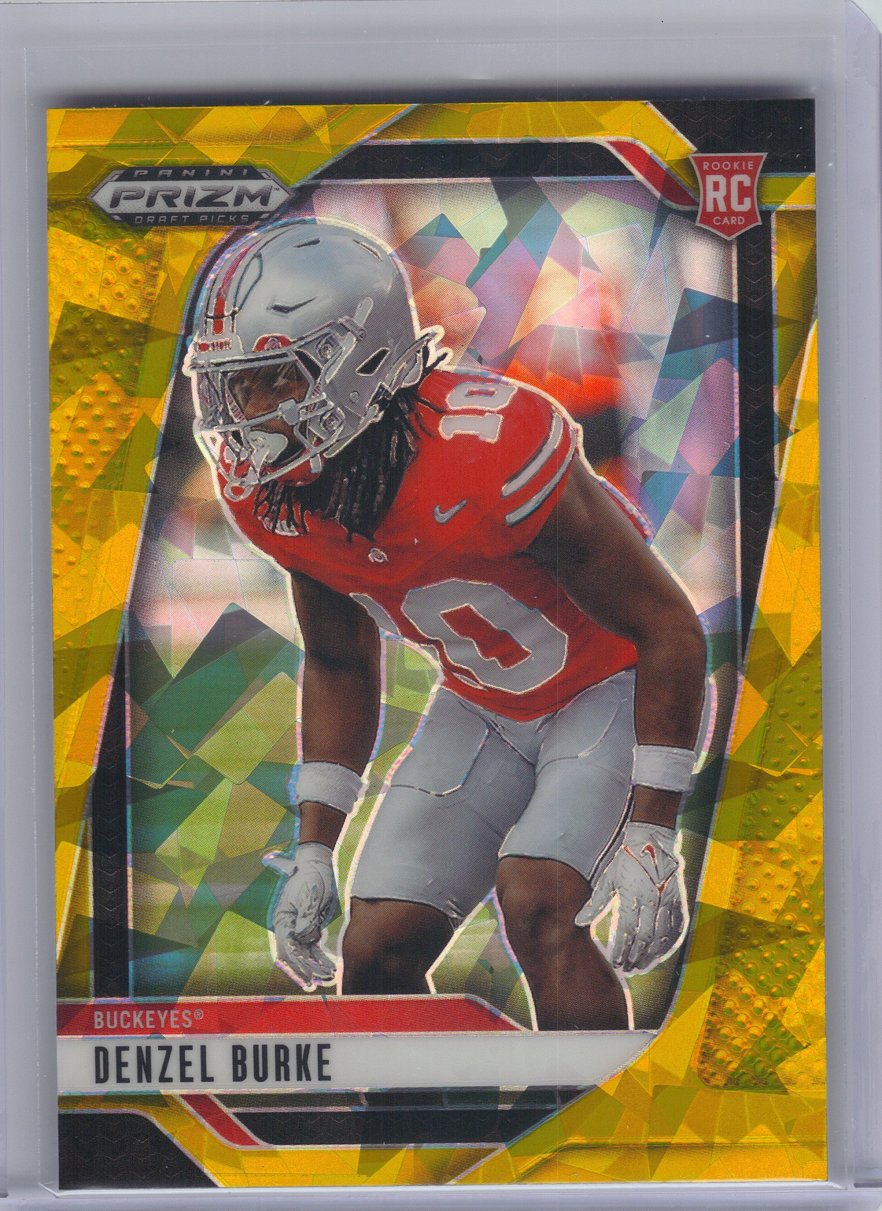 2025 Panini Prizm Draft Picks #79 Denzel Burke Prizms Gold Ice Ohio State Buckeyes