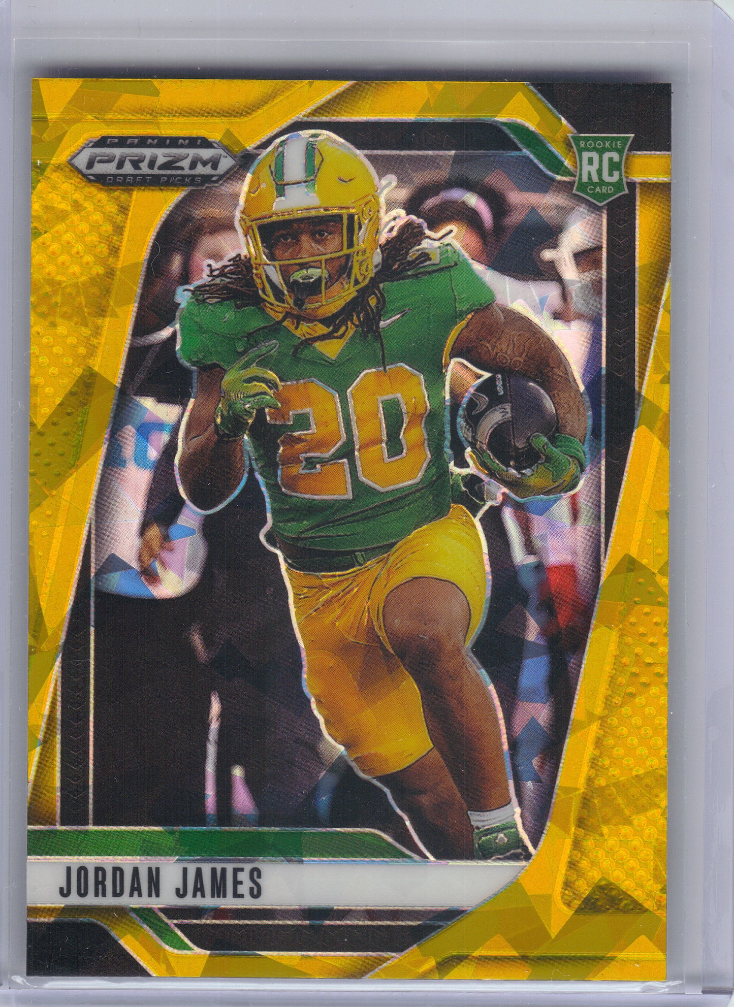 2025 Panini Prizm Draft Picks #98 Jordan James Prizms Gold Ice Oregon Ducks