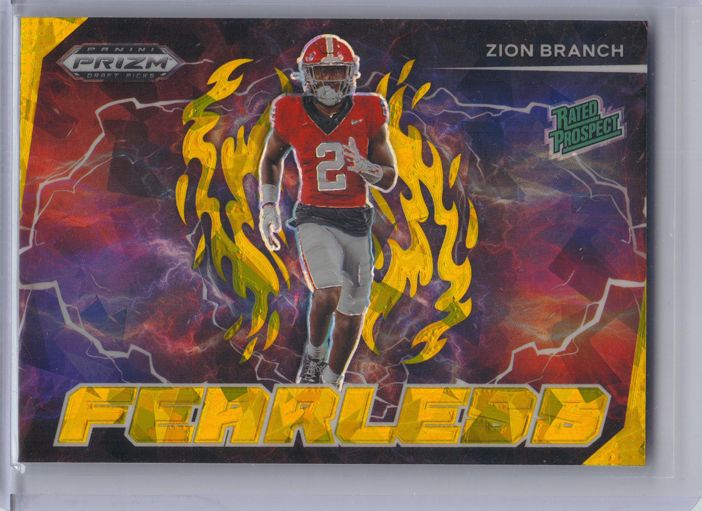 2025 Panini Prizm Draft Picks #F-ZBH Zion Branch Fearless Gold Ice Georgia Bulldogs