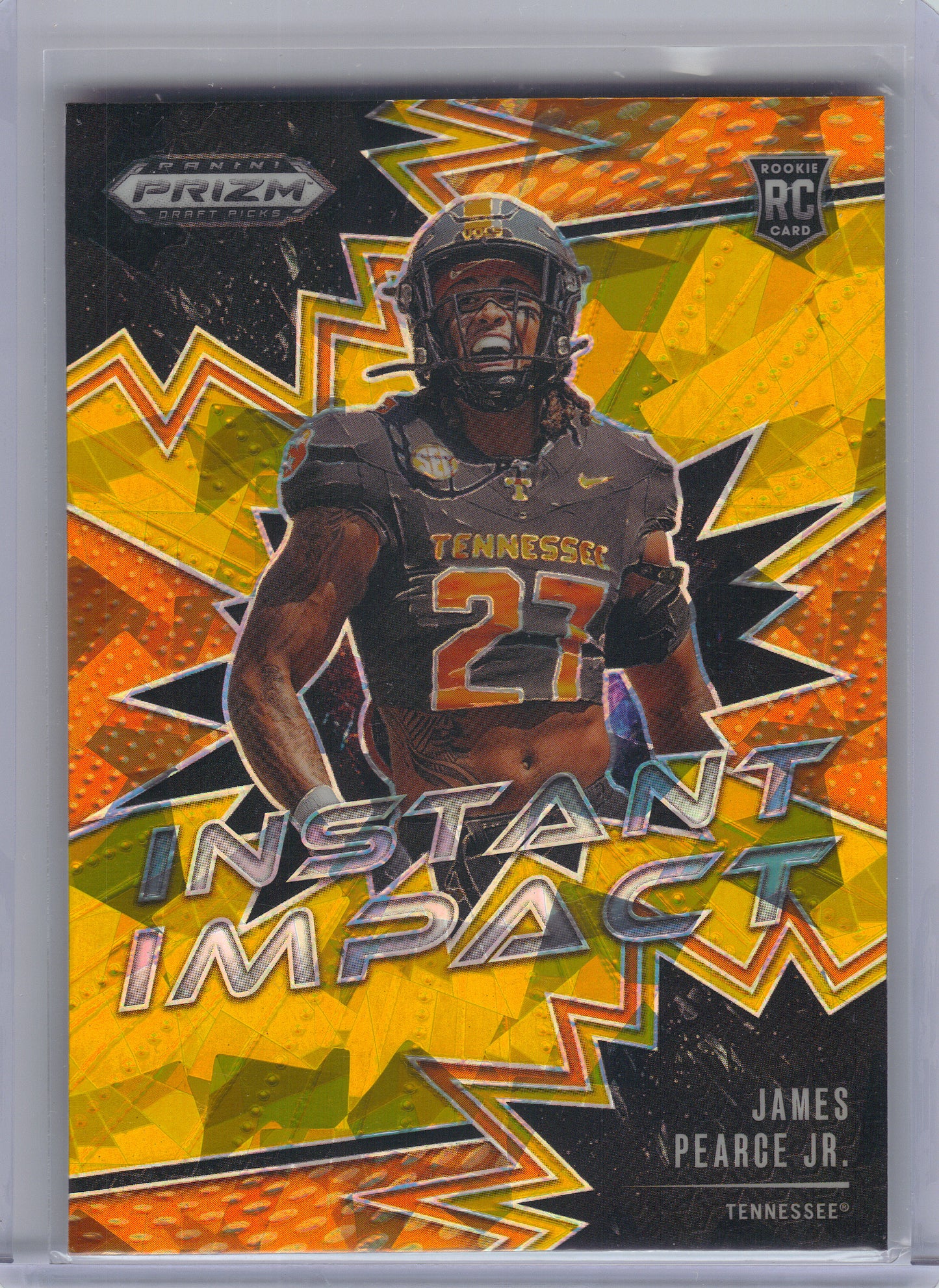 2025 Panini Prizm Draft Picks #II-JPJ James Pearce Jr. Instant Impact Gold Ice Tennessee Volunteers