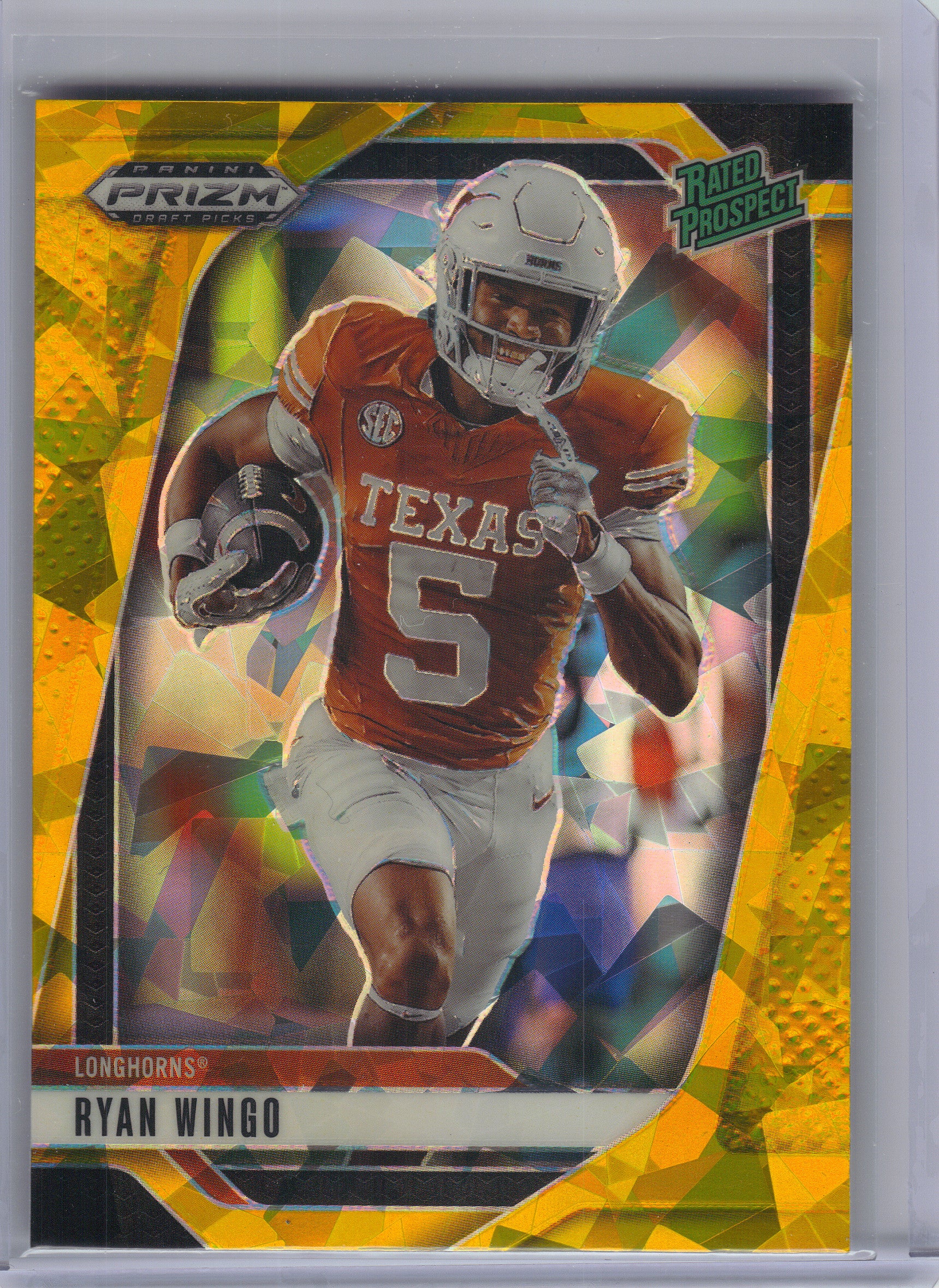 2025 Panini Prizm Draft Picks #1 Ryan Wingo Prizms Gold Ice Texas Longhorns