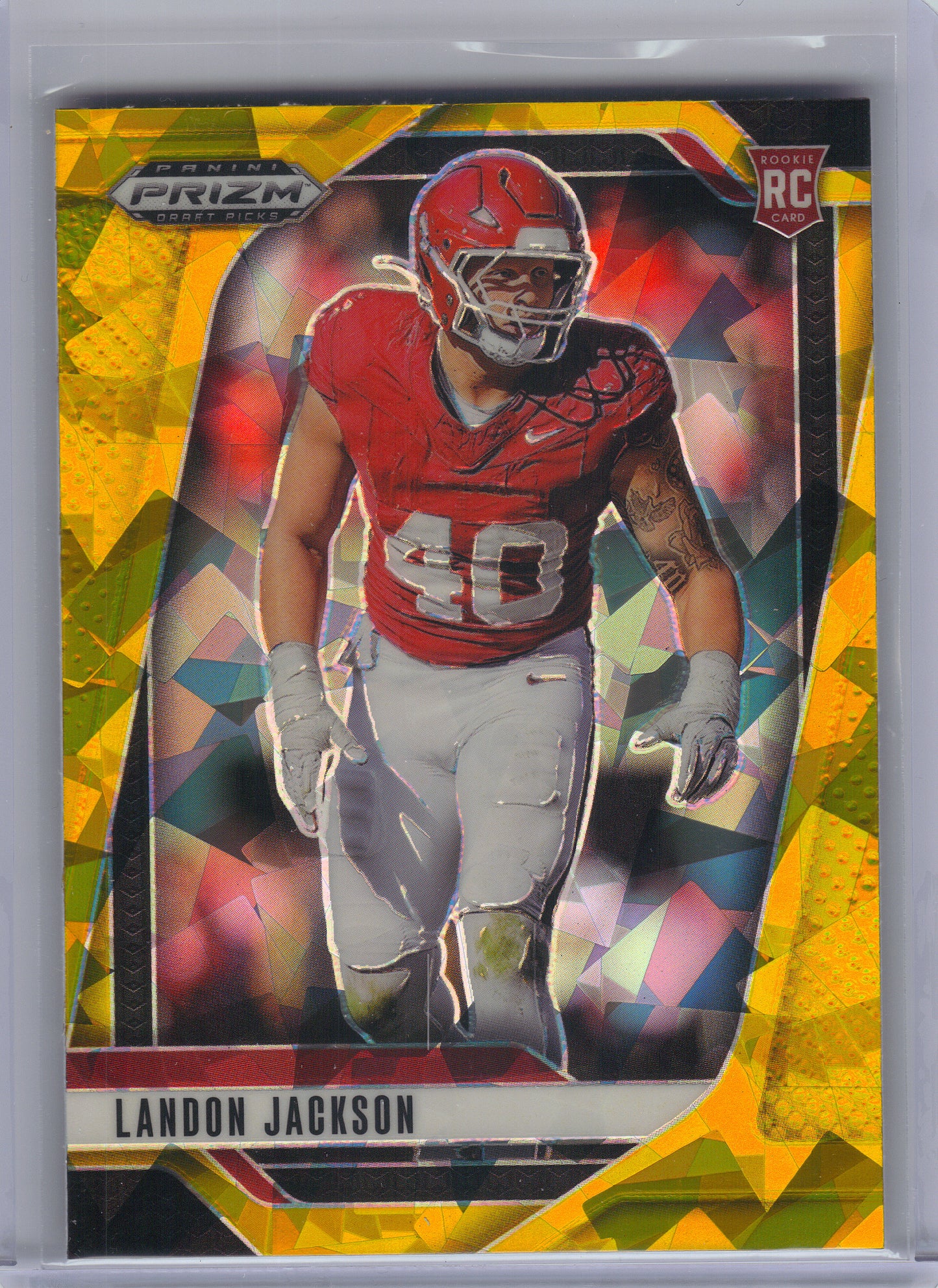 2025 Panini Prizm Draft Picks #10 Landon Jackson Prizms Gold Ice Arkansas Razorbacks