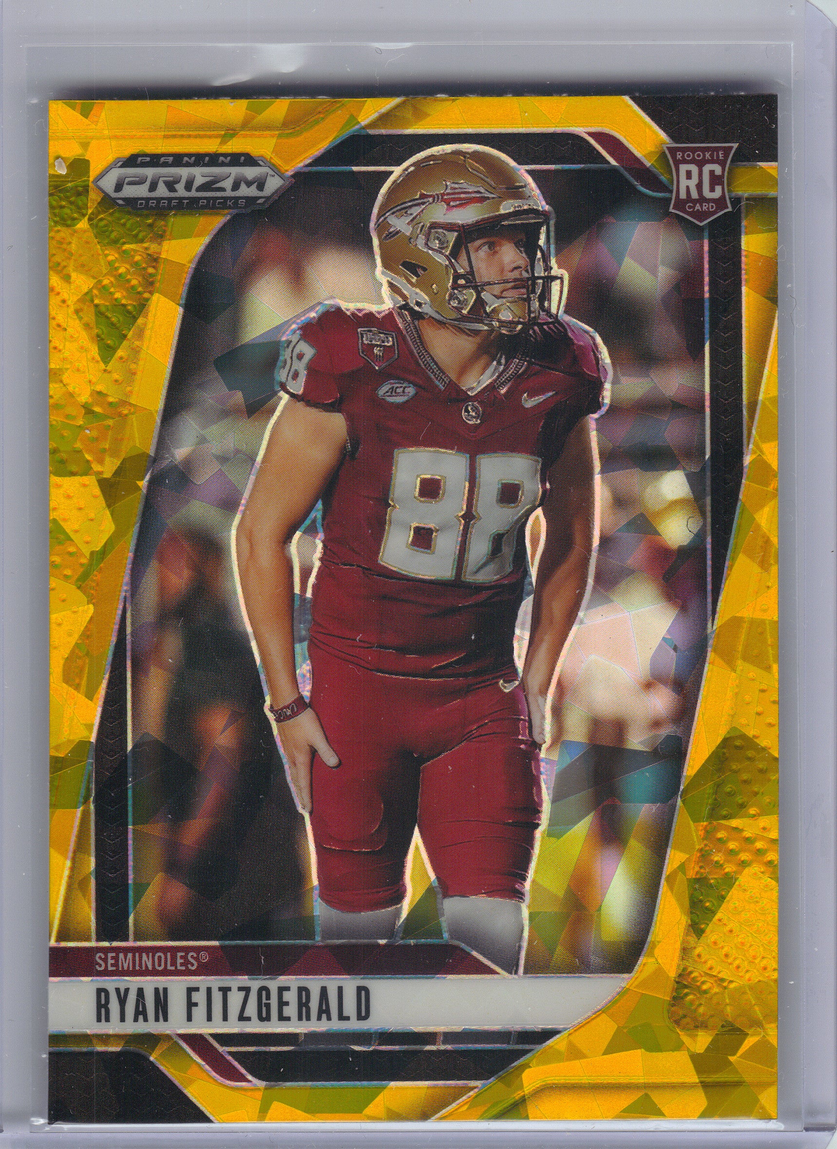 2025 Panini Prizm Draft Picks #27 Ryan Fitzgerald Prizms Gold Ice Florida State Seminoles