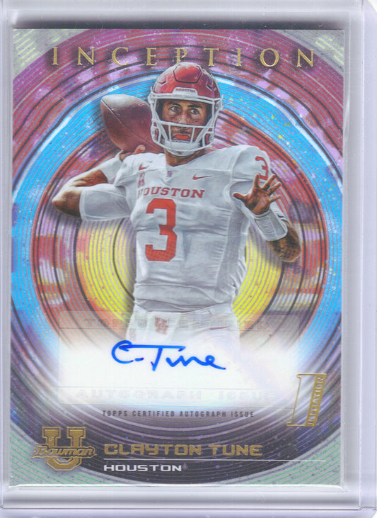 2022-23 Bowman University Inception #BIA-CT Clayton Tune Base Autographs Blue Foil #/99 Houston Cougars SN, AU