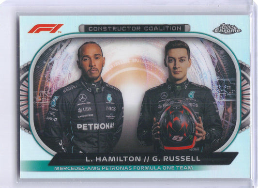 2022 Topps Chrome Formula 1 #CC-MF1 Lewis Hamilton / George Russell Constructors Coalition Mercedes-AMG Petronas Formula One Team