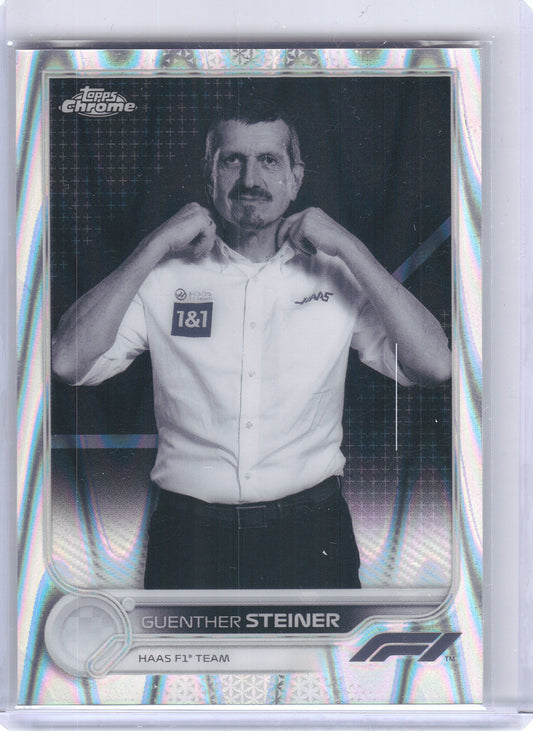 2022 Topps Chrome Formula 1 #108 Guenther Steiner Black & White RayWave Haas