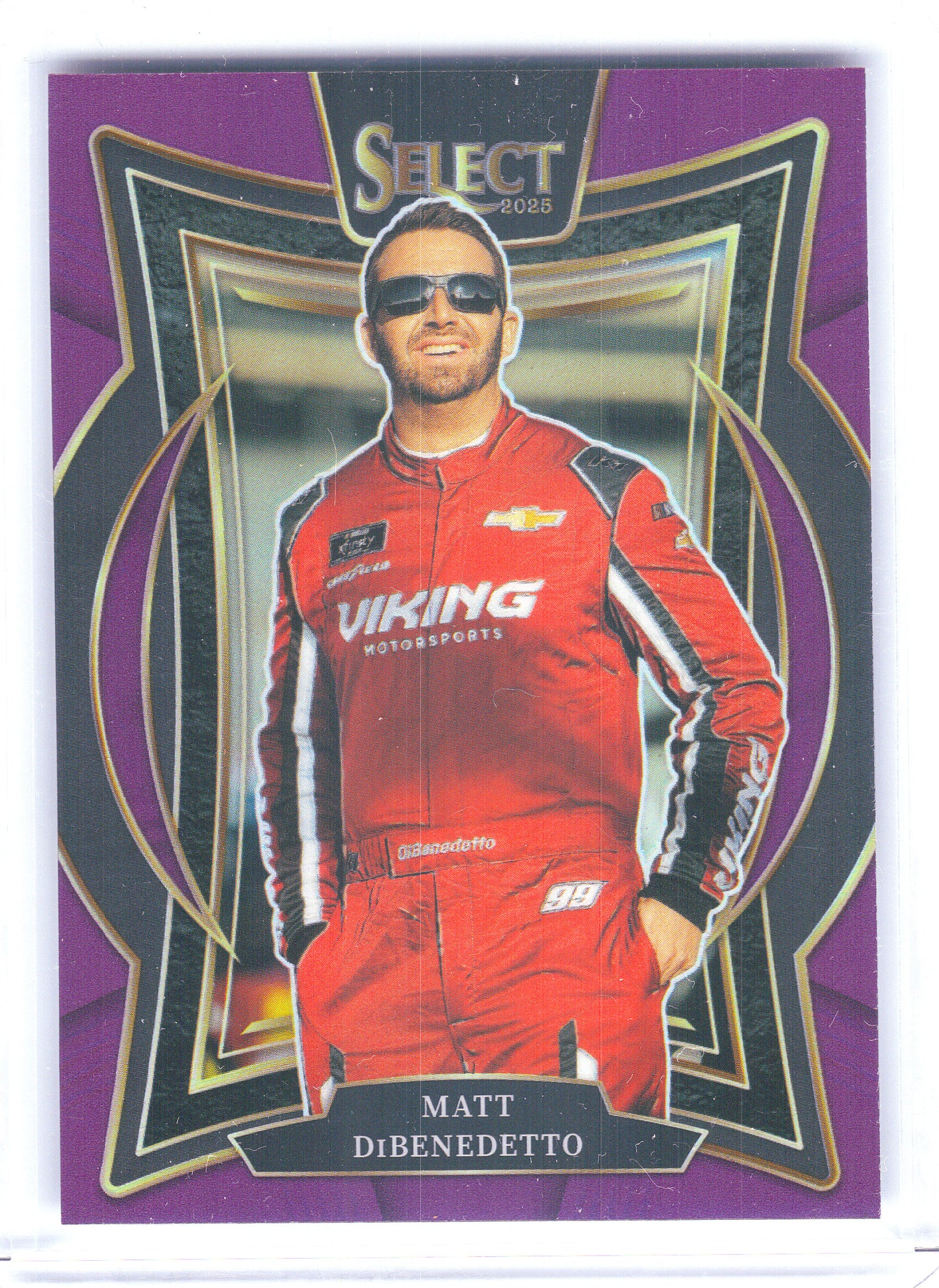 2025 Panini Select #19 Matt DiBenedetto Purple Prizms #/199 Viking Motorsports SN