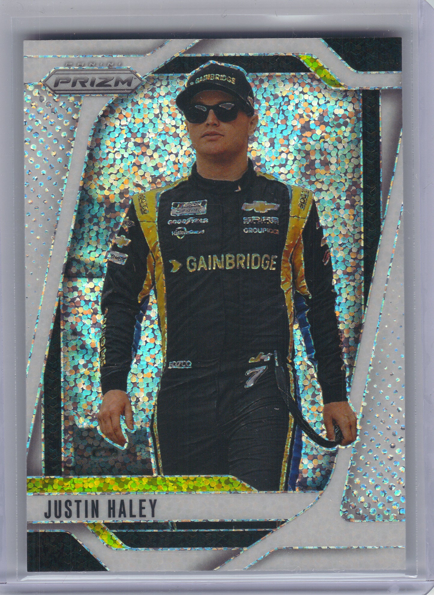 2025 Panini Prizm #7 Justin Haley White Sparkle Spire Motorsports