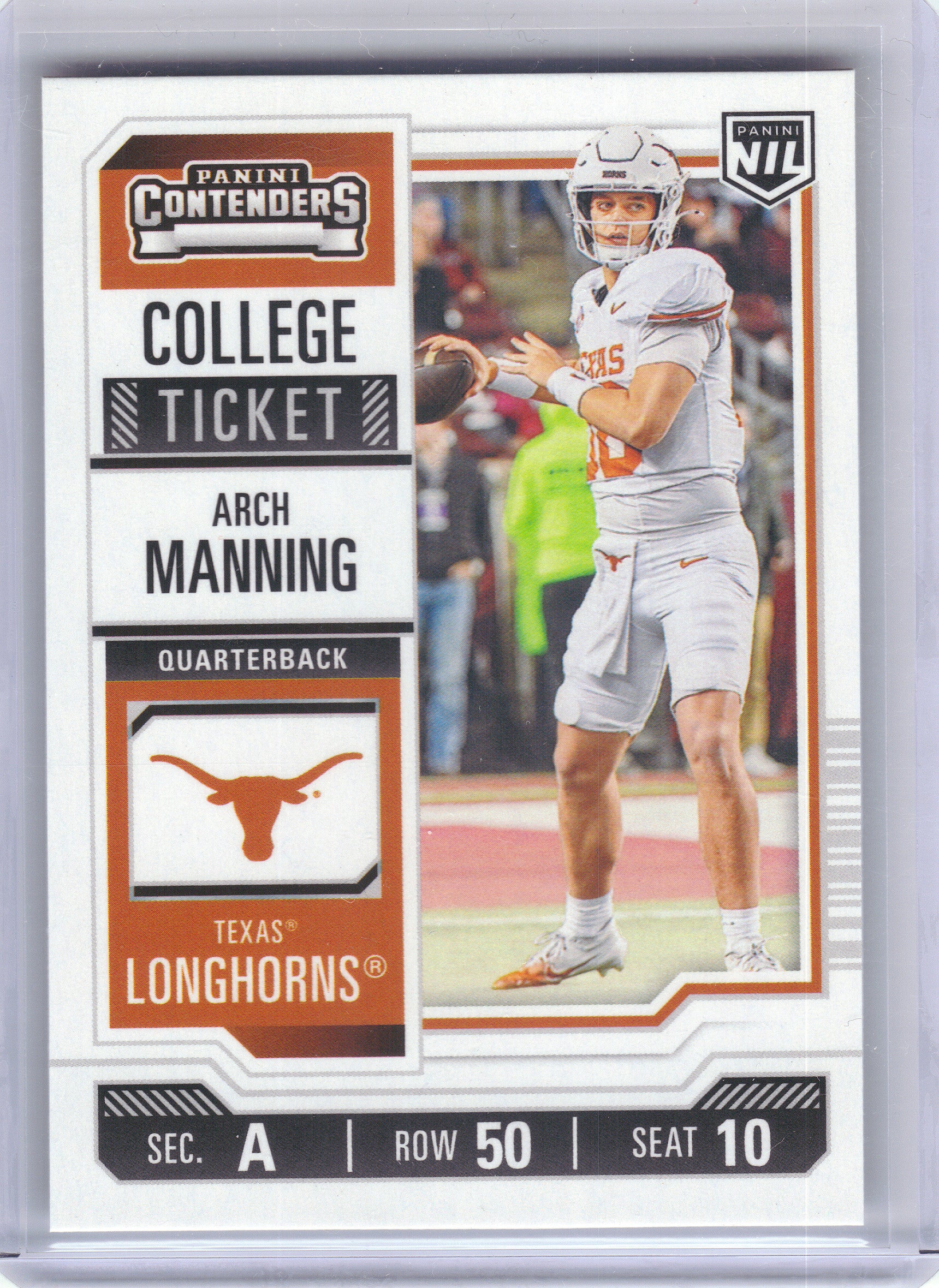 2025 Panini NIL Texas Longhorns #1 Arch Manning Texas Longhorns