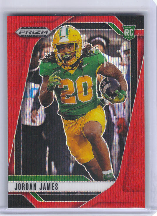 2025 Panini Prizm Draft Picks #98 Jordan James Prizms Red #/399 Oregon Ducks SN
