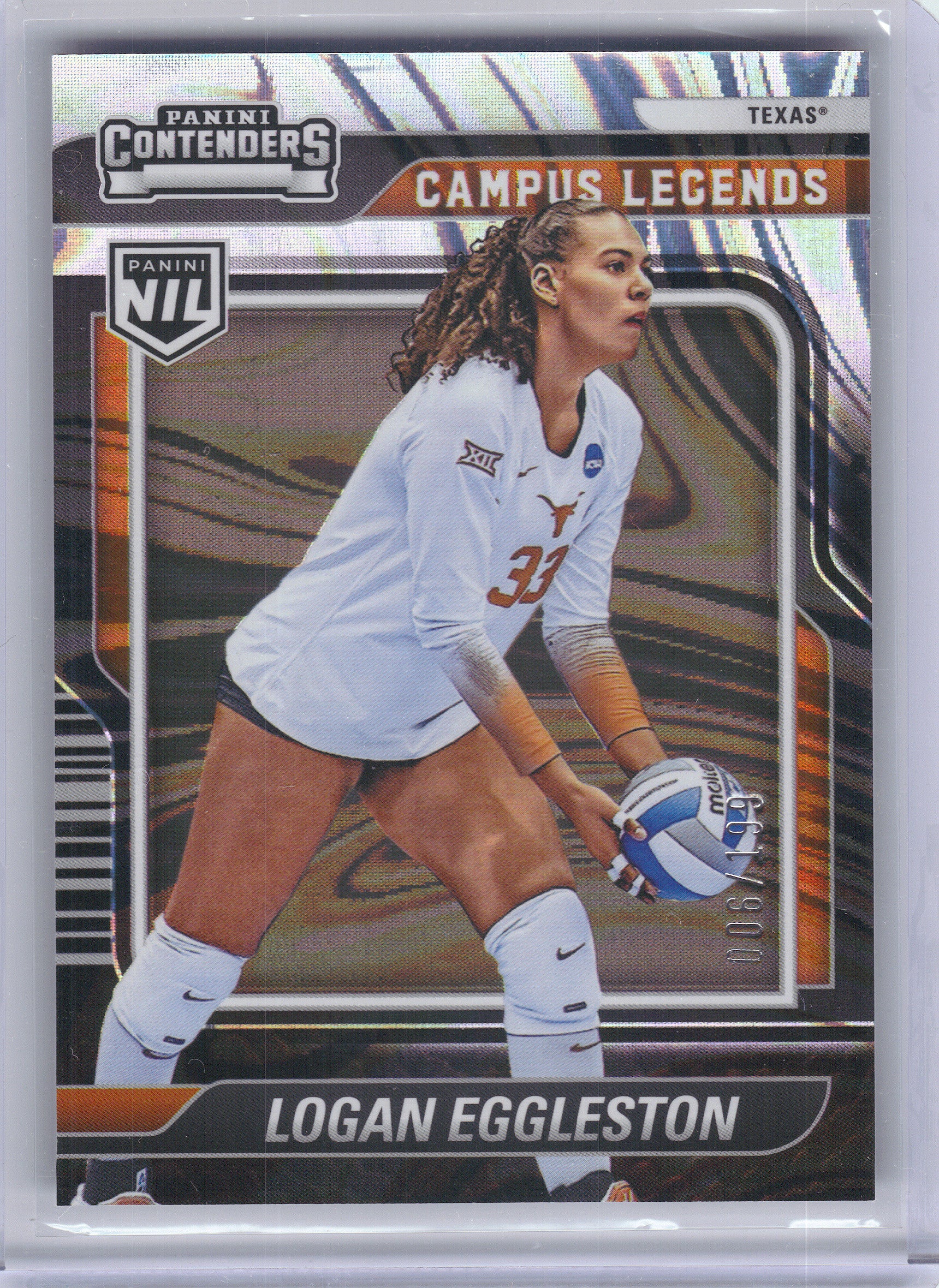 2025 Panini NIL Texas Longhorns #7 Logan Eggleston Campus Legends Swirl #/199 Texas Longhorns SN