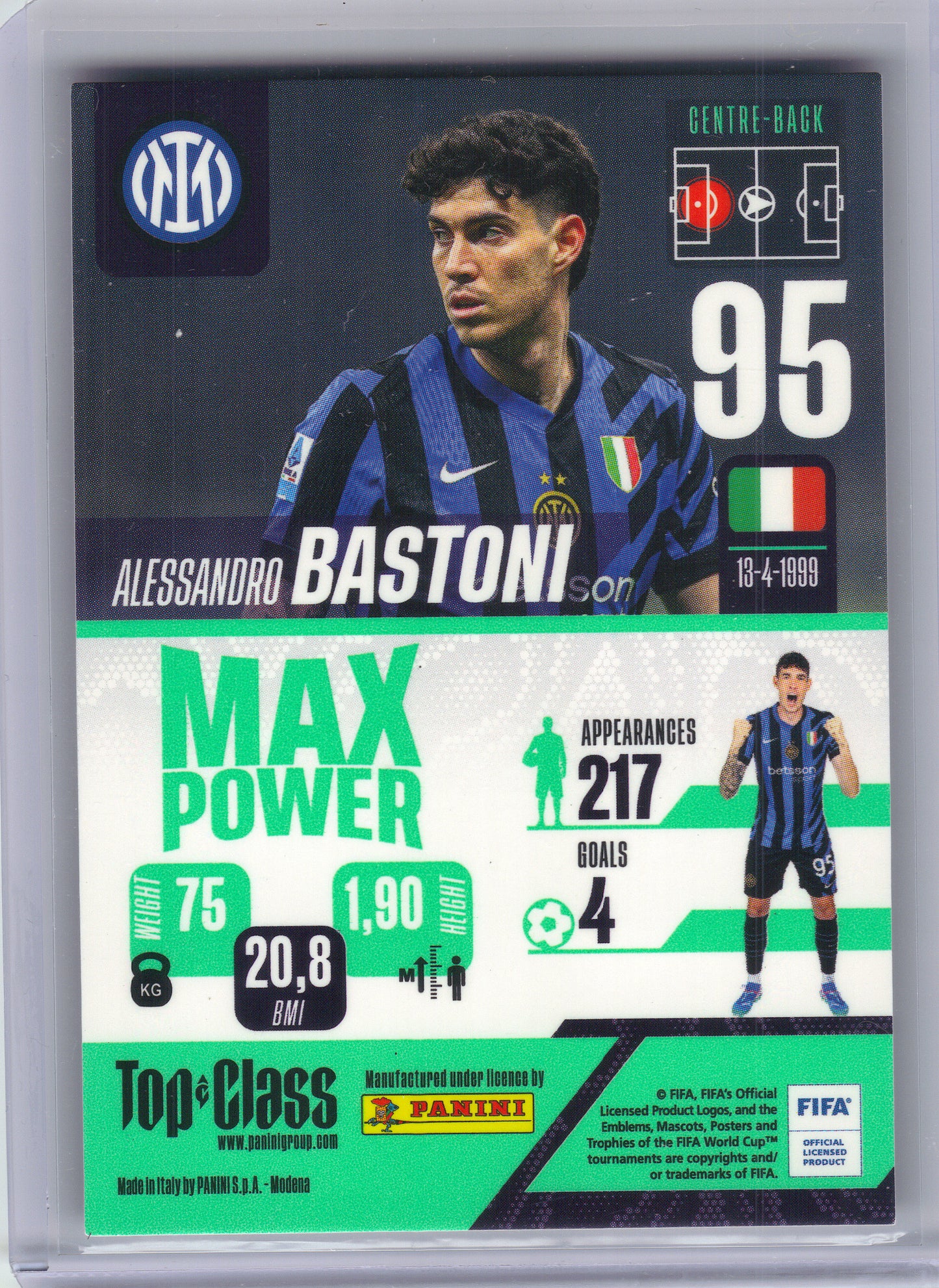 2025 Panini Top Class #168 Alessandro Bastoni Inter Milan