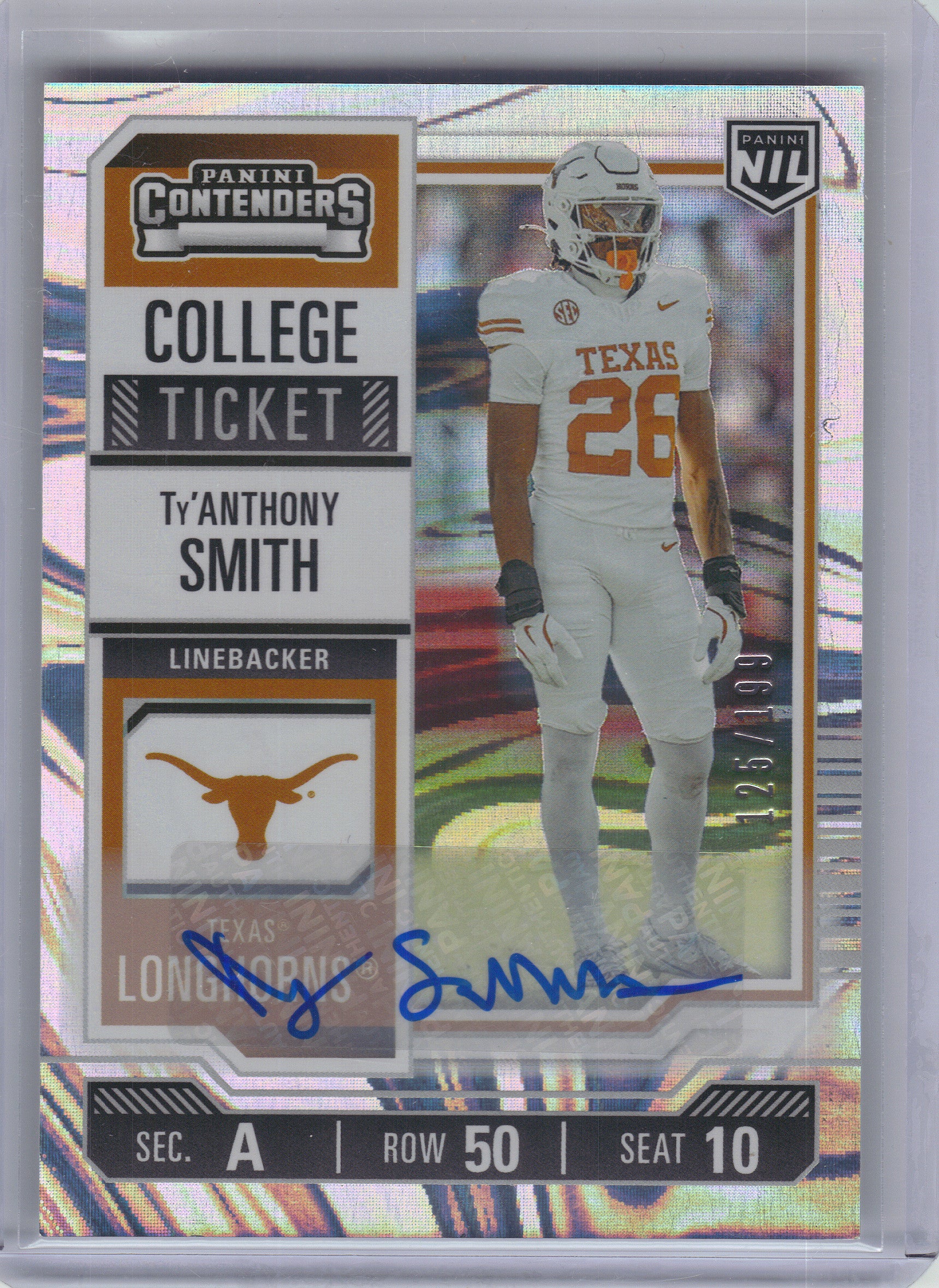 2025 Panini The University of Texas #10 Ty'Anthony Smith Swirl /199 Ohio State Buckeyes Auto
