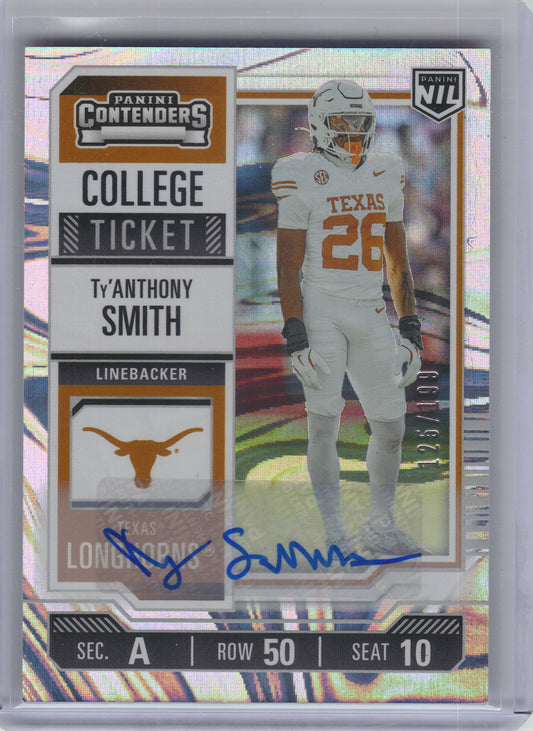 2025 Panini The University of Texas #10 Ty'Anthony Smith Swirl /199 Ohio State Buckeyes Auto