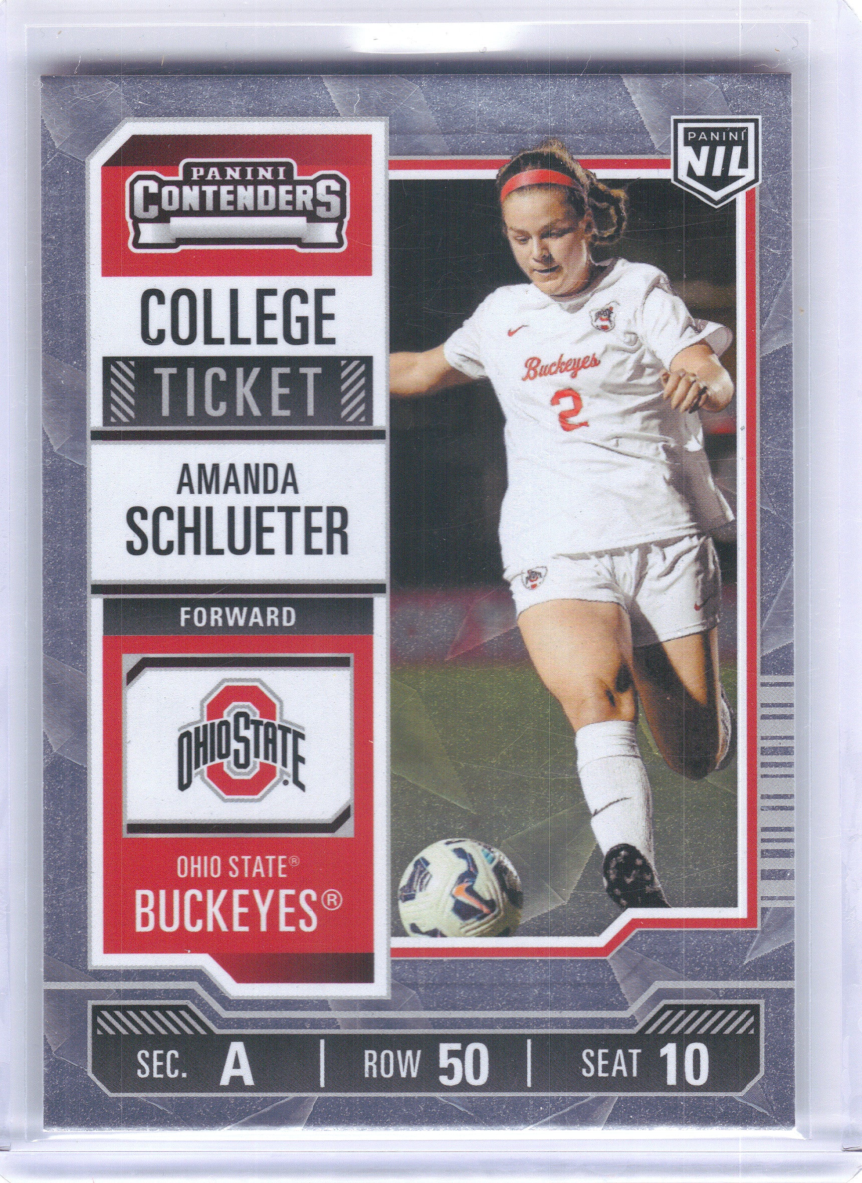 2025 Panini Ohio State University #32 Amanda Schlueter Diamond Plate Ohio State Buckeyes