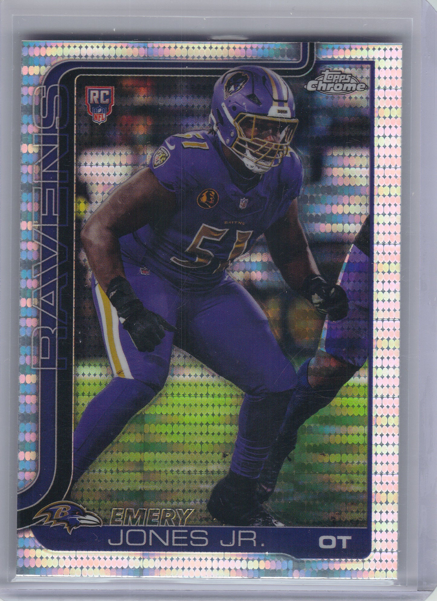 2025 Topps Chrome #386 Emery Jones Jr. Pulsar Refractor Baltimore Ravens RC
