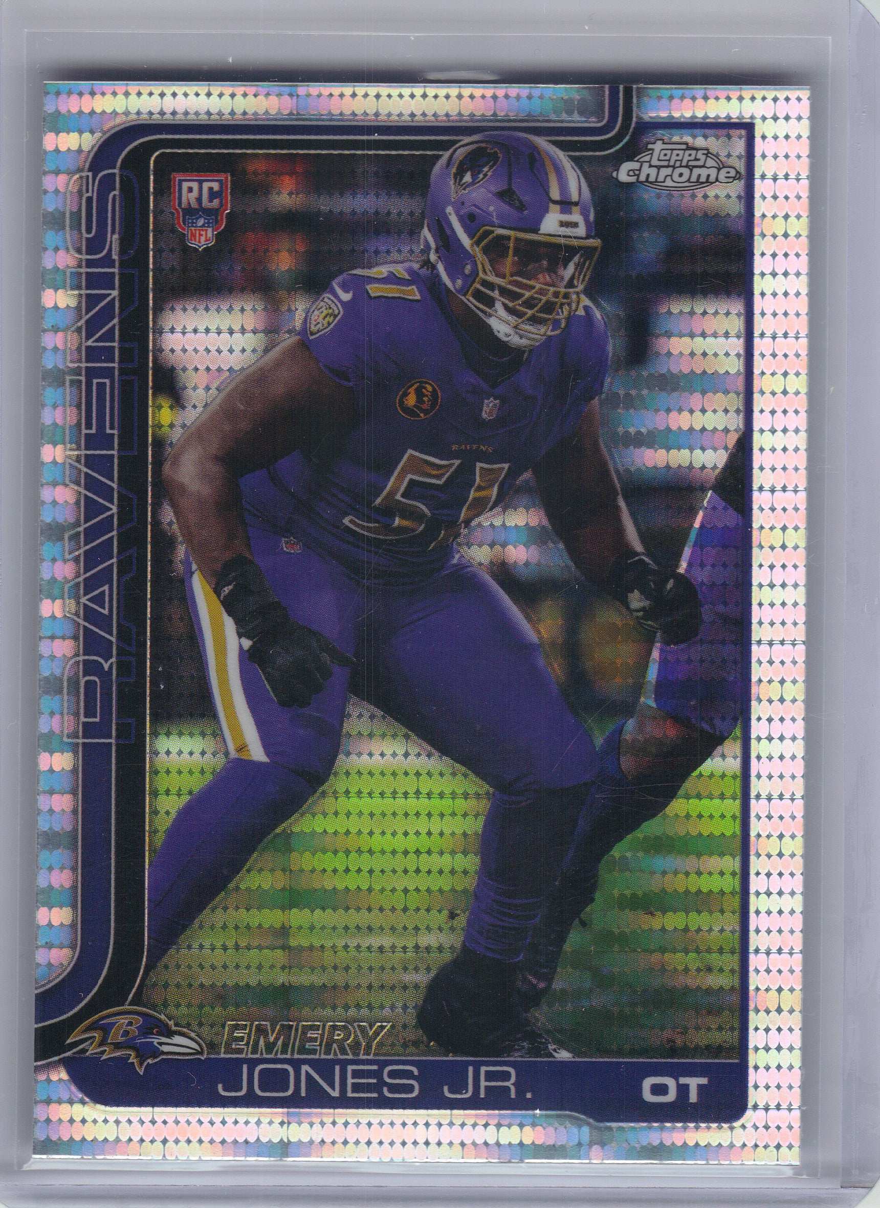 2025 Topps Chrome #386 Emery Jones Jr. Pulsar Refractor Baltimore Ravens RC