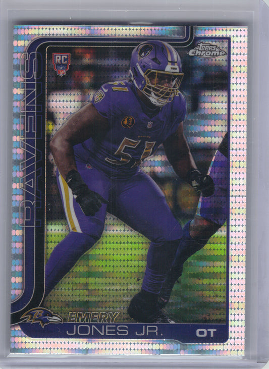 2025 Topps Chrome #386 Emery Jones Jr. Pulsar Refractor Baltimore Ravens RC