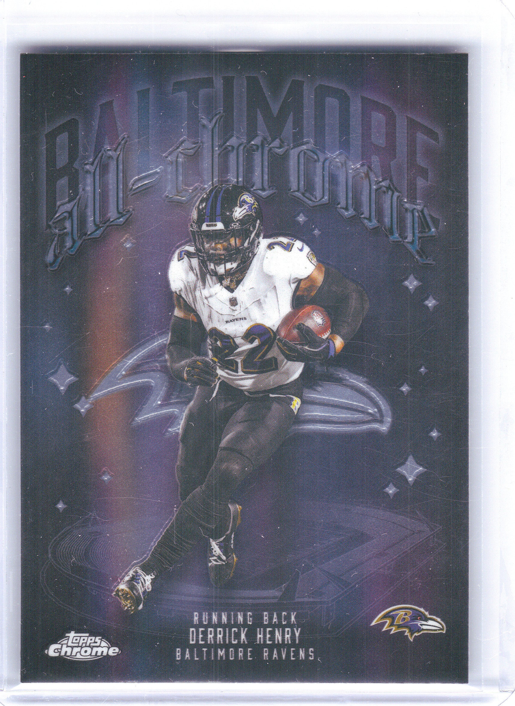 2025 Topps Chrome #ACT-4 Derrick Henry All Chrome Team Baltimore Ravens