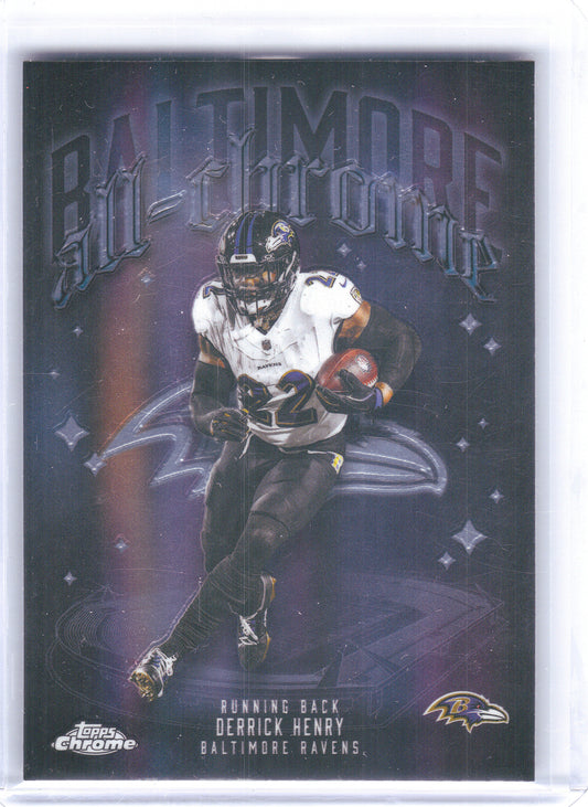 2025 Topps Chrome #ACT-4 Derrick Henry All Chrome Team Baltimore Ravens