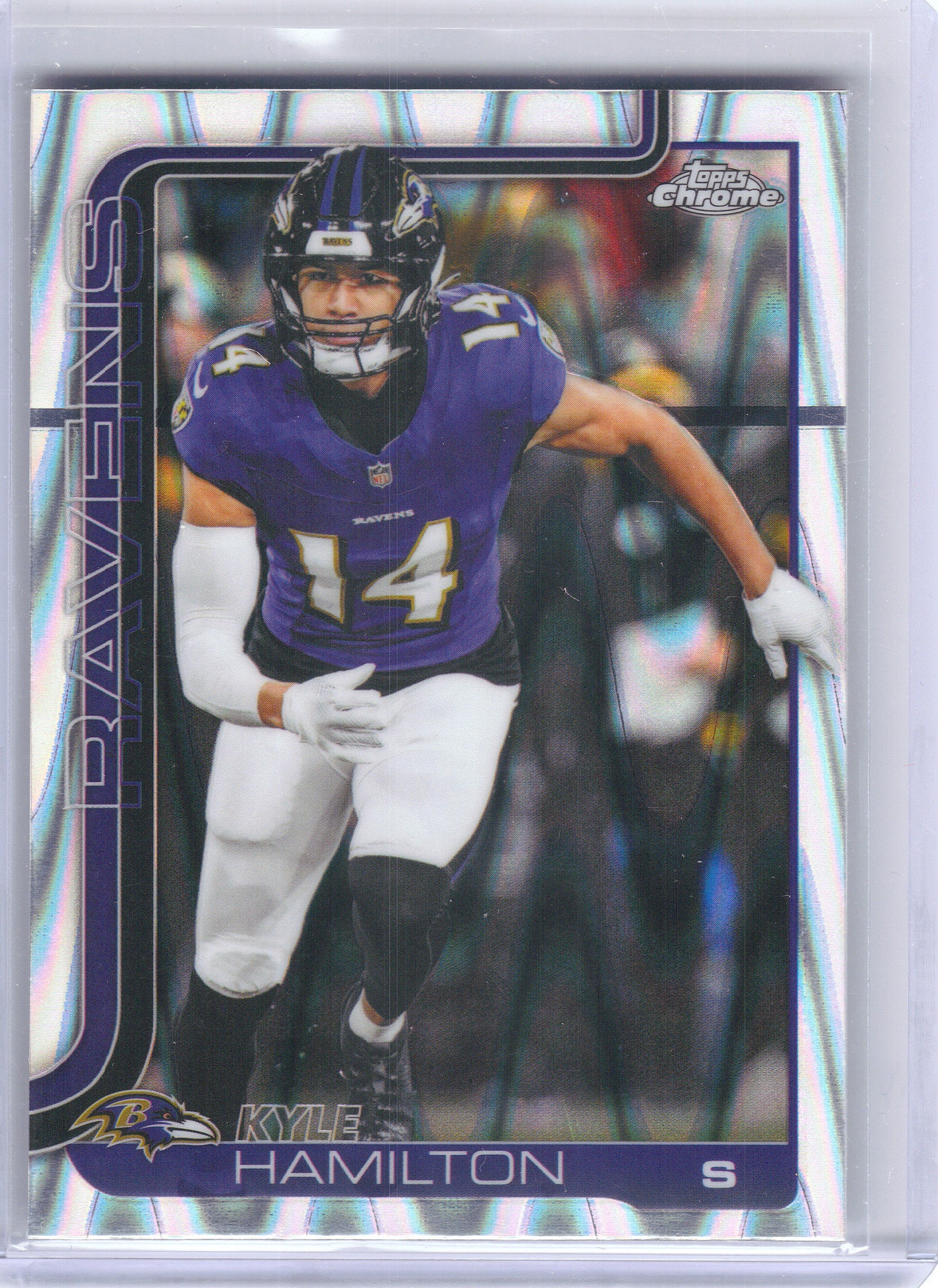 2025 Topps Chrome #29 Kyle Hamilton Ray Wave Refractor Baltimore Ravens