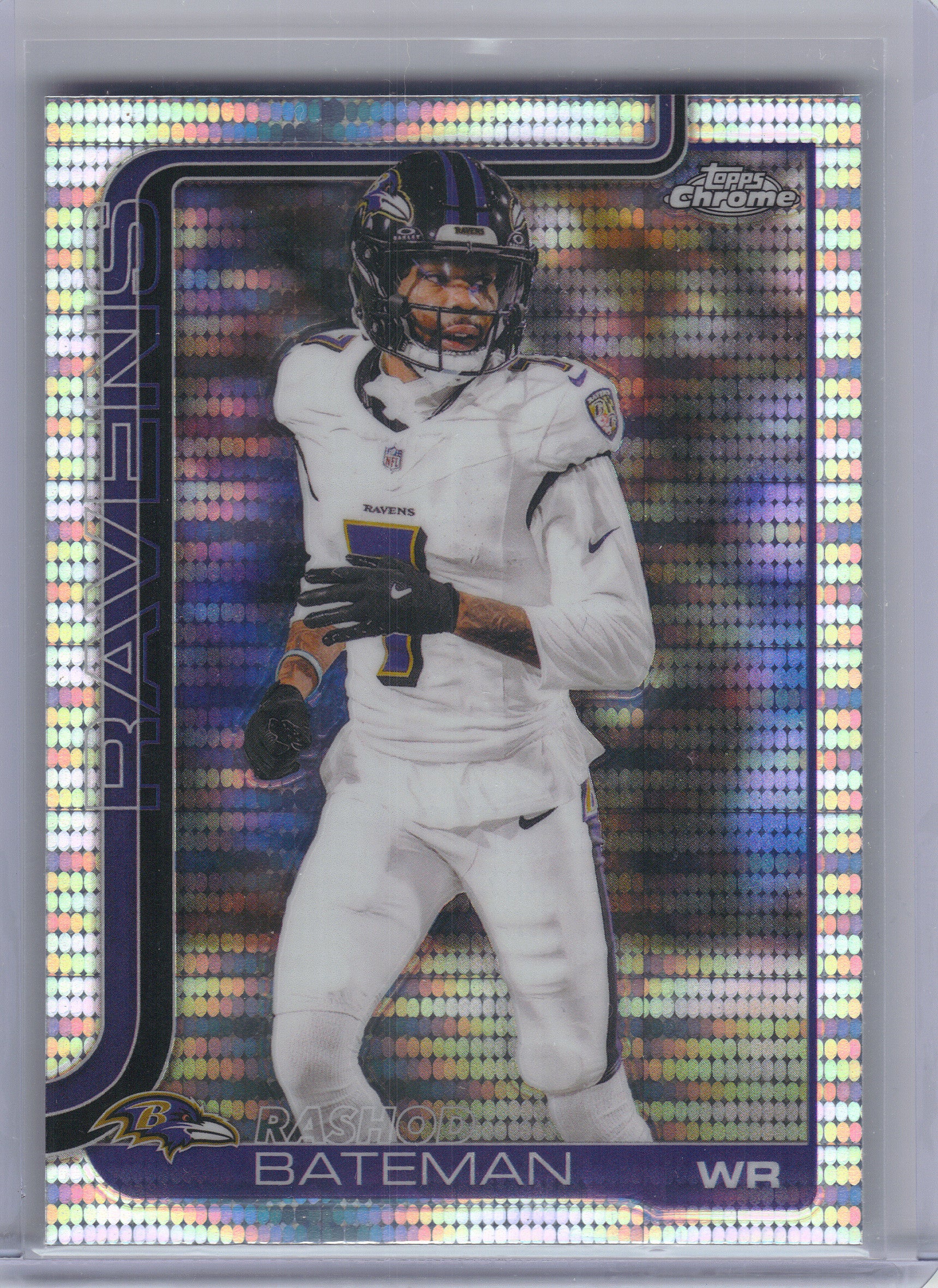 2025 Topps Chrome #21 Rashod Bateman Pulsar Refractor Baltimore Ravens