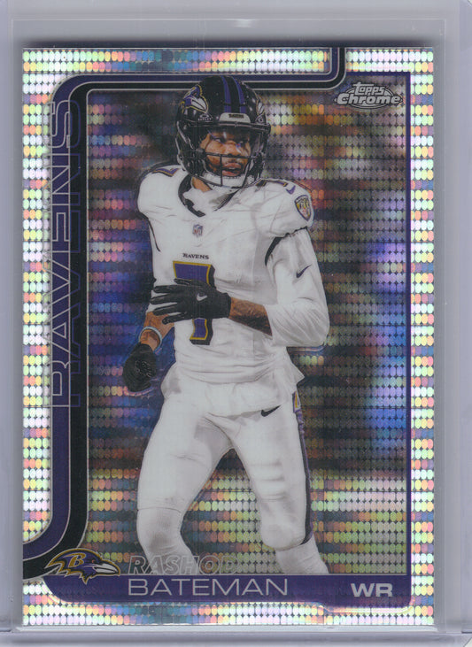 2025 Topps Chrome #21 Rashod Bateman Pulsar Refractor Baltimore Ravens