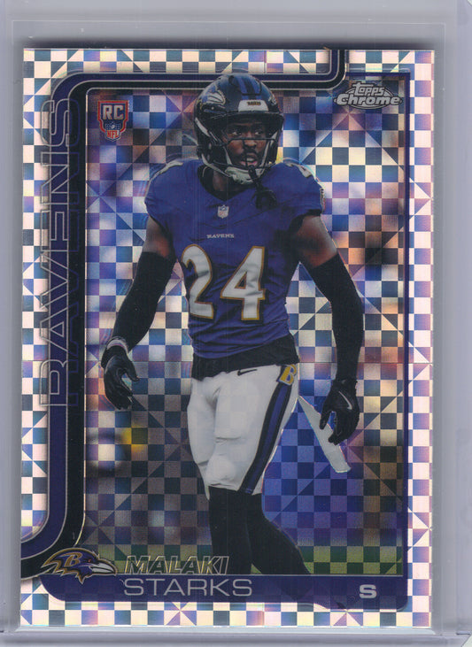 2025 Topps Chrome #347 Malaki Starks X-Fractor Baltimore Ravens RC