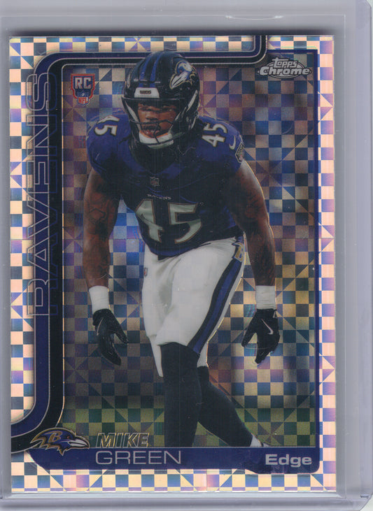 2025 Topps Chrome #376 Mike Green X-Fractor Baltimore Ravens RC