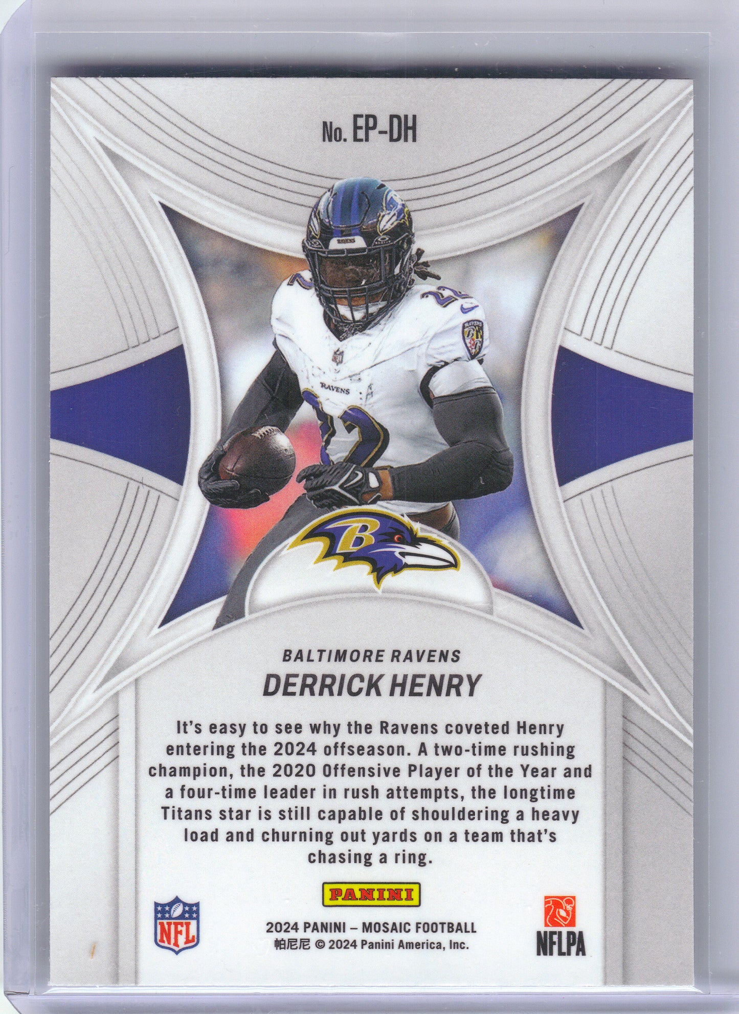 2024 Panini Mosaic #EP-DH Derrick Henry Epic Performers Baltimore Ravens