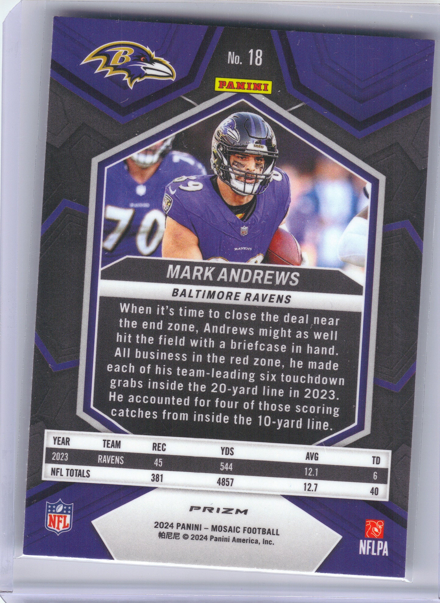 2024 Panini Mosaic #18 Mark Andrews Mosaic Baltimore Ravens
