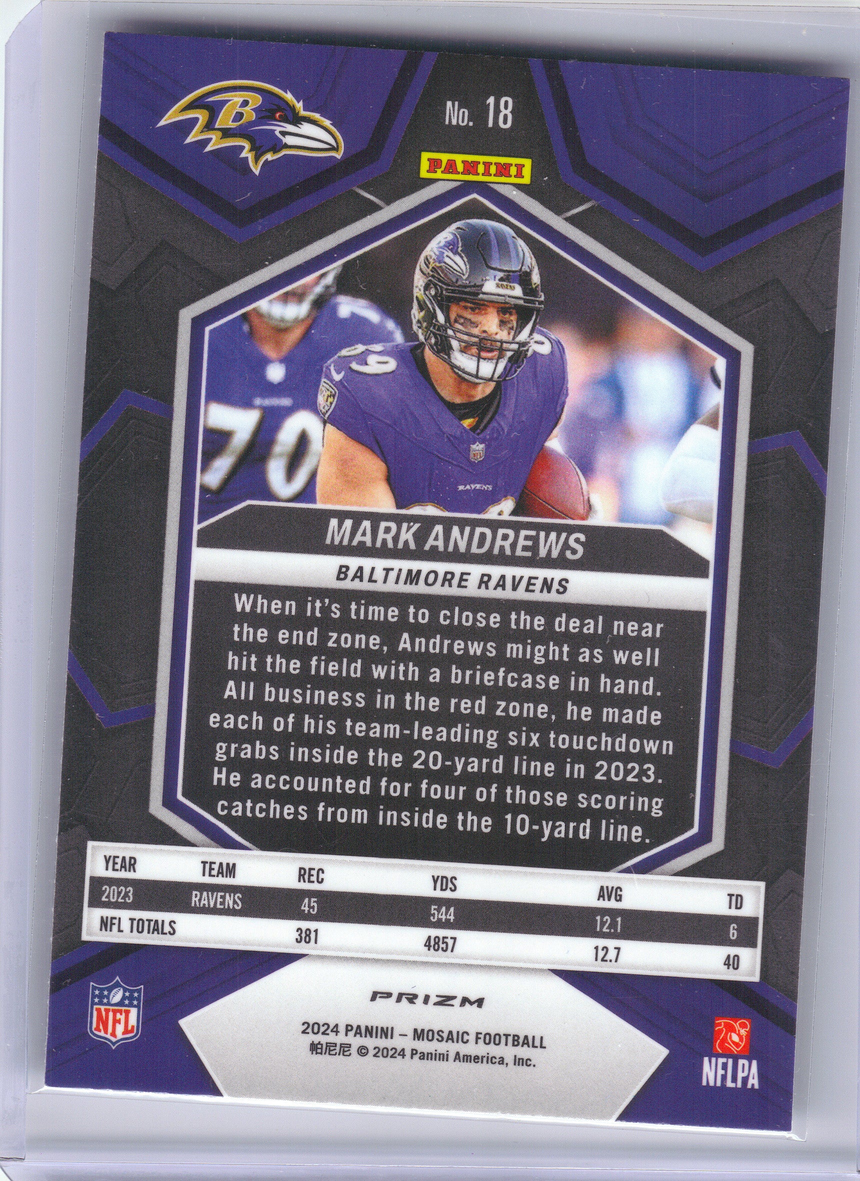 2024 Panini Mosaic #18 Mark Andrews Mosaic Baltimore Ravens