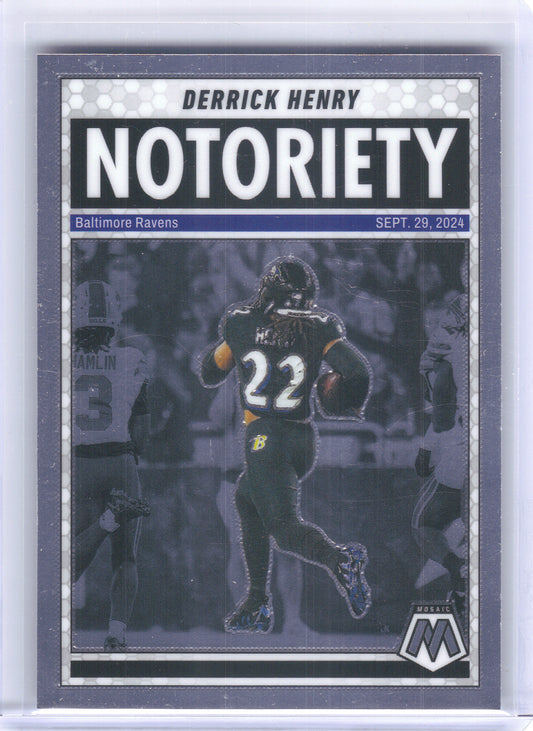 2025 Panini Mosaic #4 Derrick Henry Notoriety Baltimore Ravens