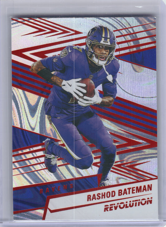 2025 Panini Revolution #131 Rashod Bateman Red Swirl Baltimore Ravens
