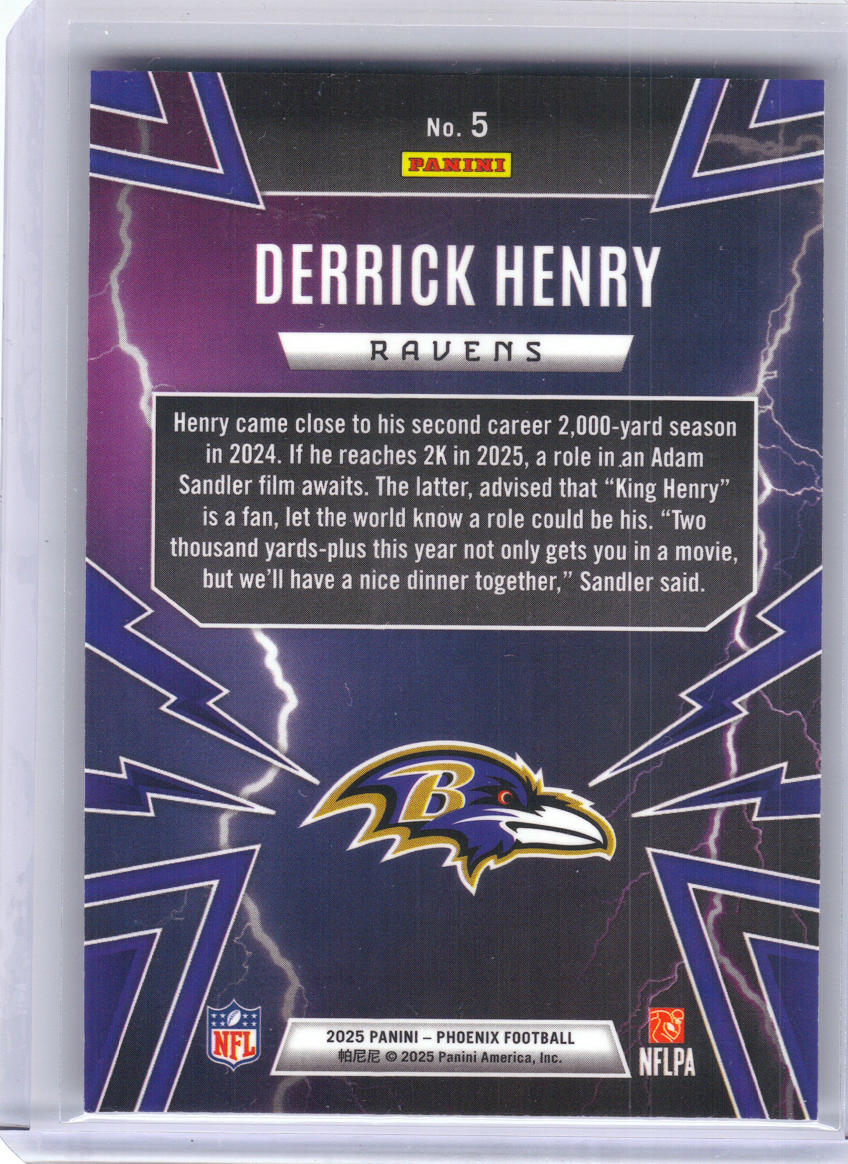 2025 Panini Phoenix #5 Derrick Henry Thunderbirds Baltimore Ravens