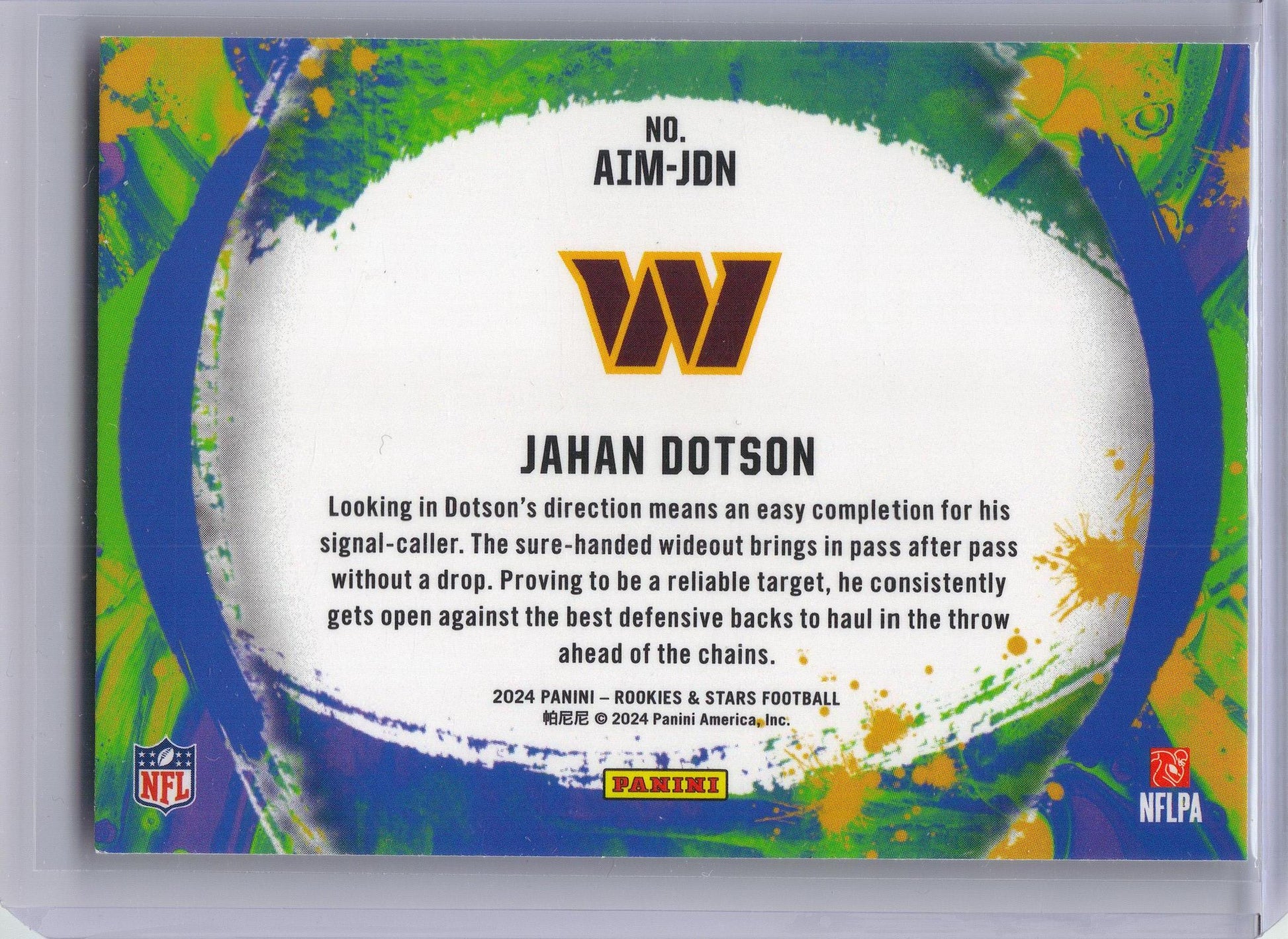 2024 Panini Rookies & Stars #AIM-JDN Jahan Dotson Artistry in Motion Washington Commanders