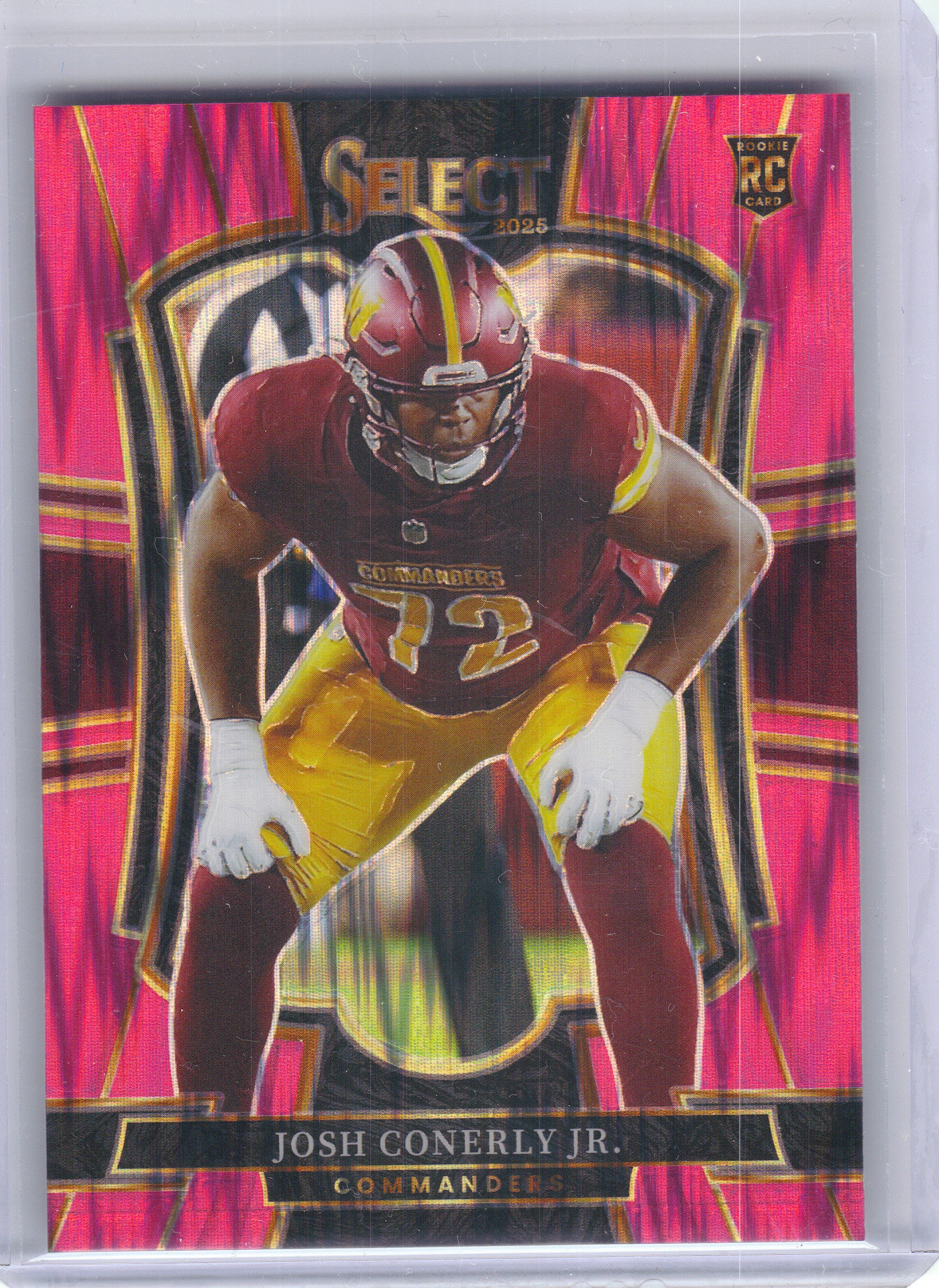 2025 Panini Select #187 Josh Conerly Jr. Pink Prizm Shock Washington Commanders