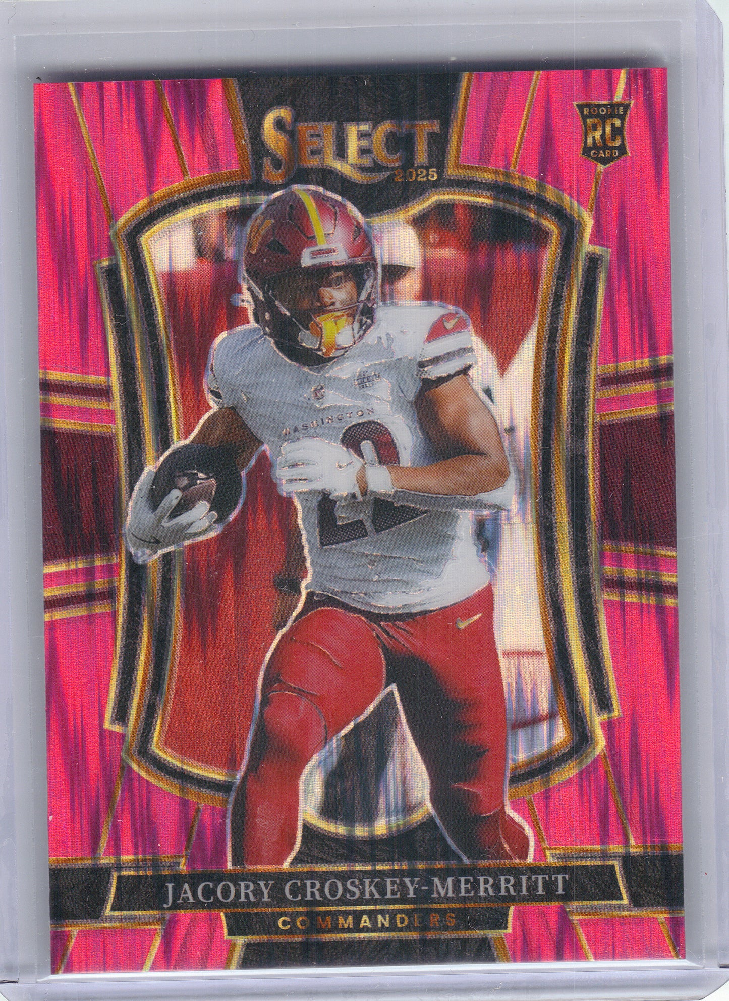 2025 Panini Select #188 Jacory Croskey-Merritt Pink Prizm Shock Washington Commanders