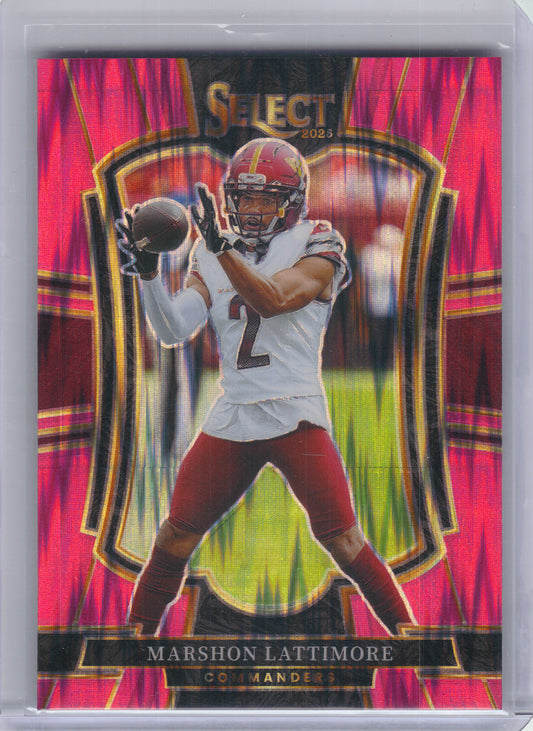 2025 Panini Select #189 Marshon Lattimore Pink Prizm Shock Washington Commanders