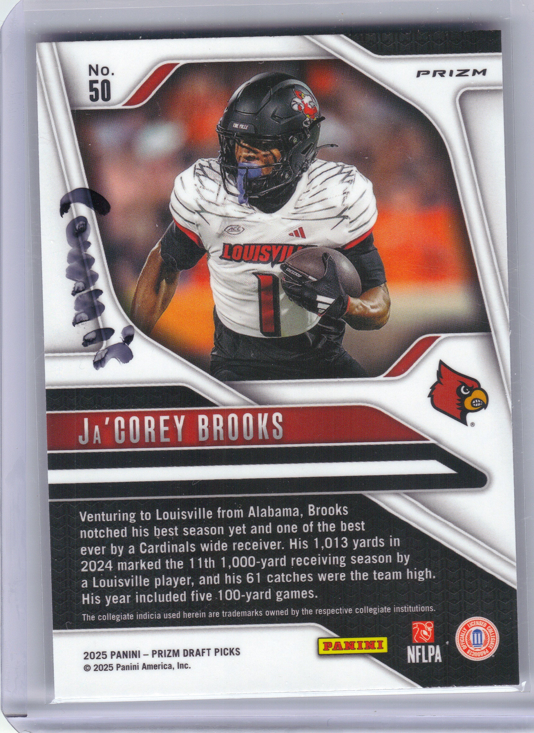 2025 Panini Prizm Draft Picks #50 Ja'Corey Brooks Prizms Purple Wave Louisville Cardinals