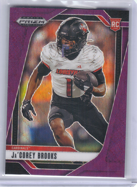 2025 Panini Prizm Draft Picks #50 Ja'Corey Brooks Prizms Purple Wave Louisville Cardinals