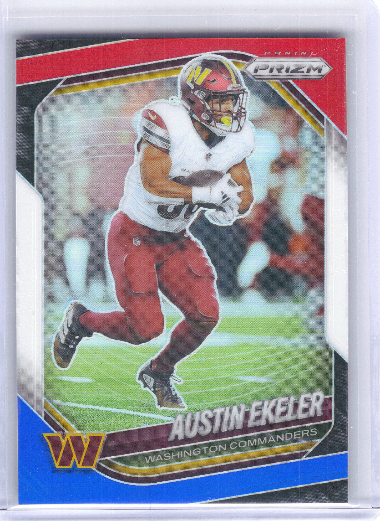 2025 Panini Prizm #242 Austin Ekeler Red White and Blue Washington Commanders