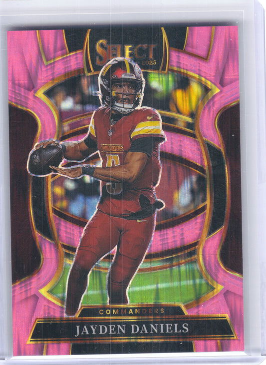 2025 Panini Select #88 Jayden Daniels Pink Prizm Shock Washington Commanders